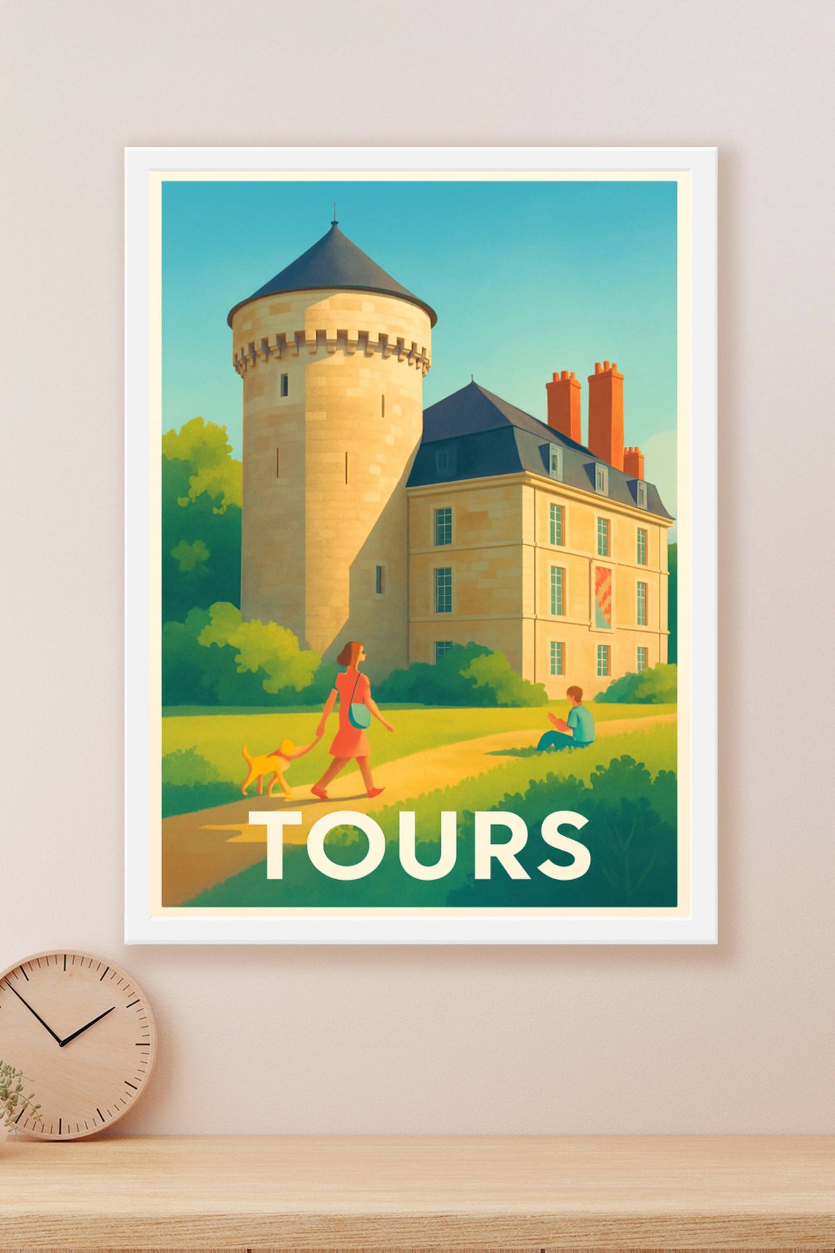 Affiche Tours — Balade en douceur au cœur de l'histoire · poster d'art de Tours
