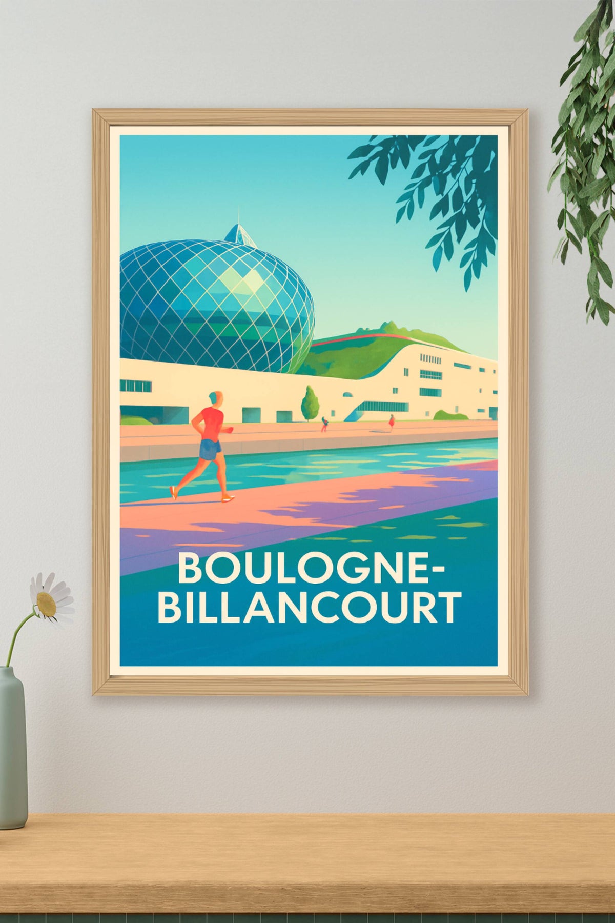 Affiche Boulogne-Billancourt — Escapade urbaine et moderne · poster d'art de Boulogne-Billancourt