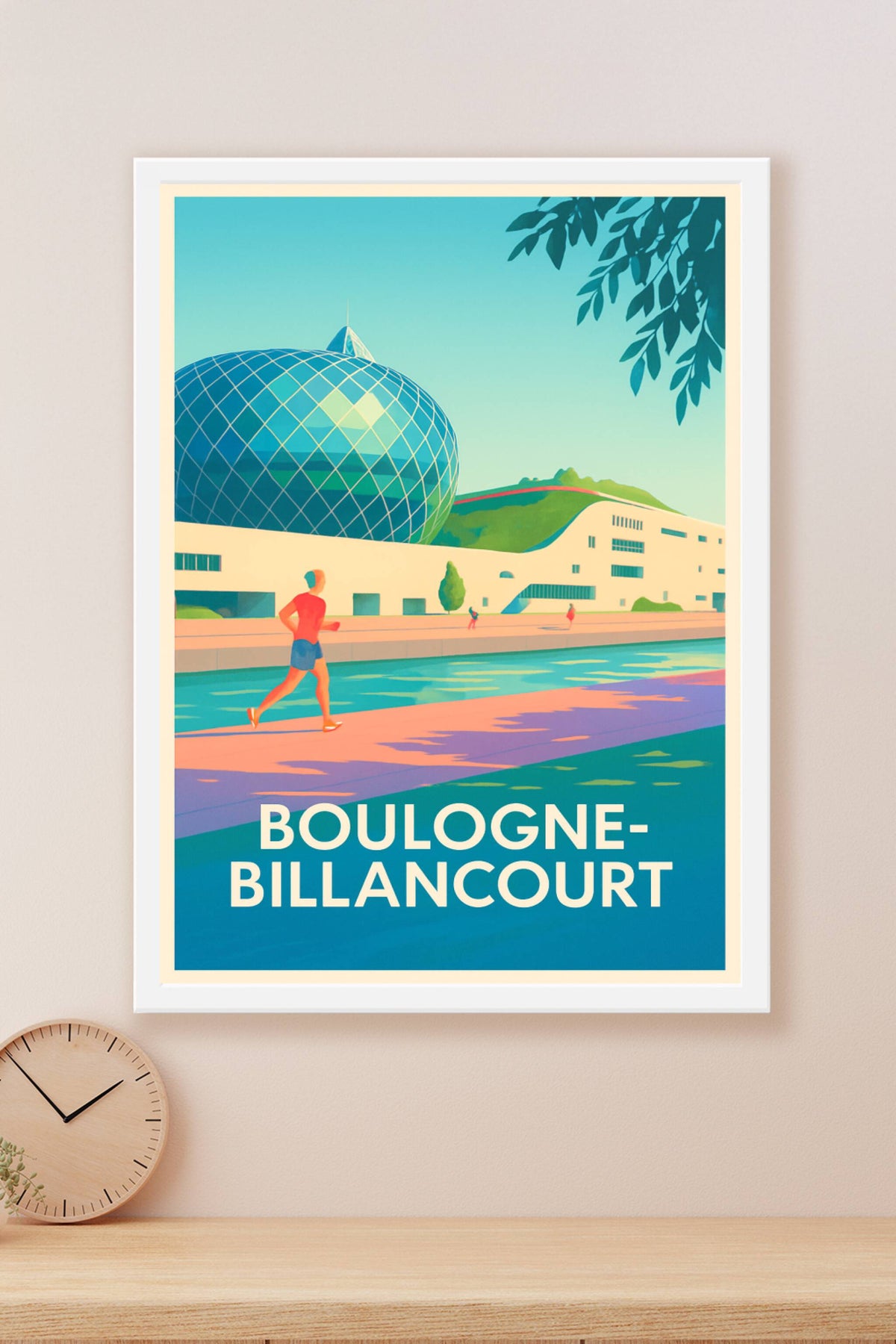 Affiche Boulogne-Billancourt — Escapade urbaine et moderne · poster d'art de Boulogne-Billancourt