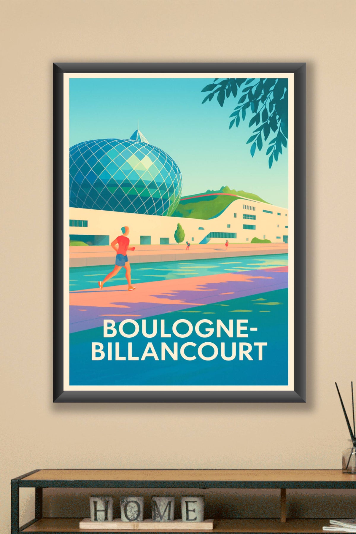 Affiche Boulogne-Billancourt — Escapade urbaine et moderne · poster d'art de Boulogne-Billancourt