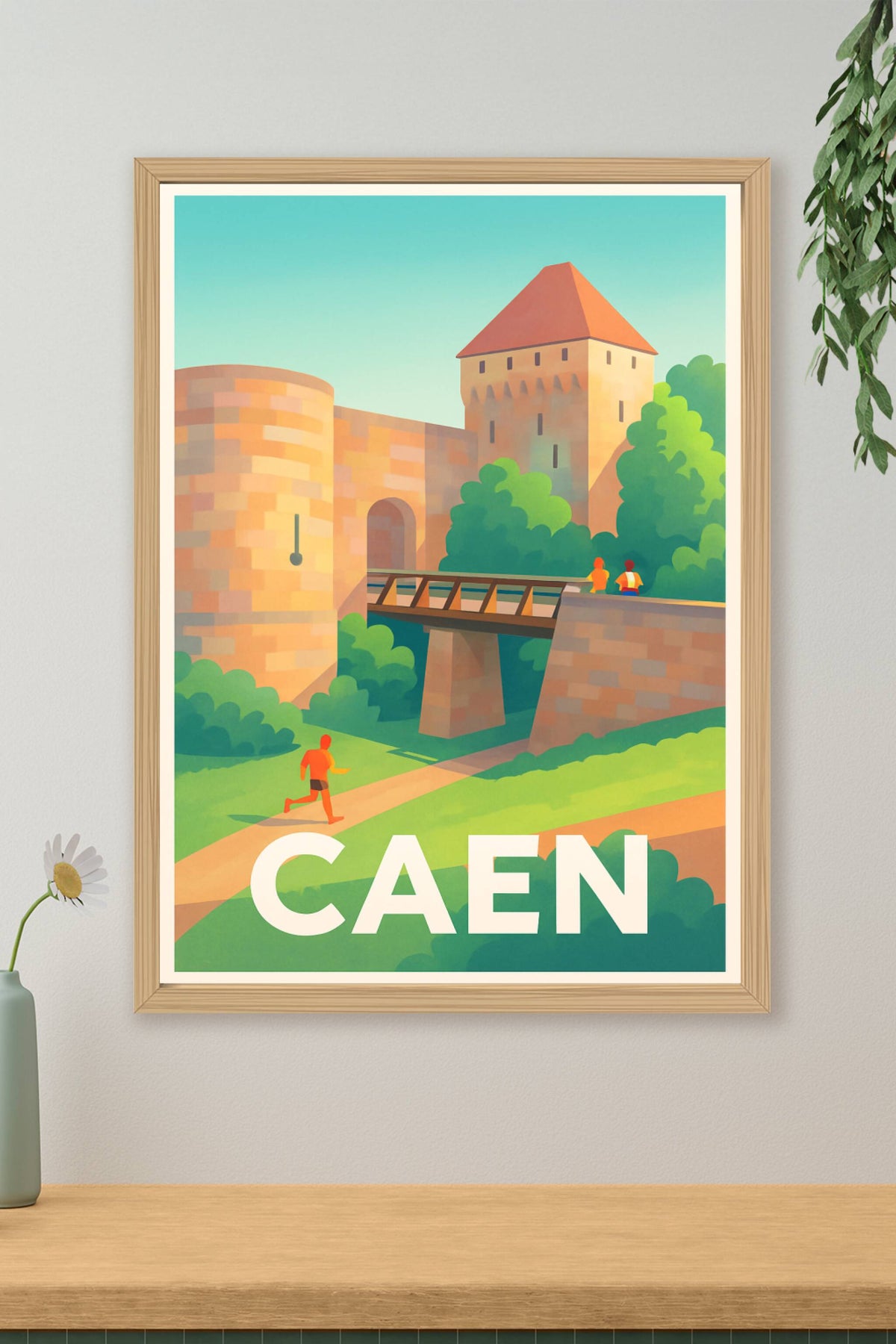 Affiche Caen — L'élégance médiévale au cœur de la Normandie · poster d'art de Caen
