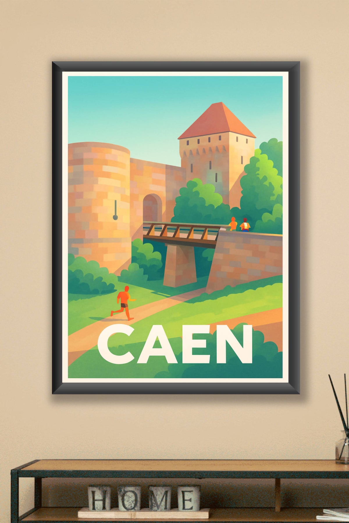 Affiche Caen — L'élégance médiévale au cœur de la Normandie · poster d'art de Caen