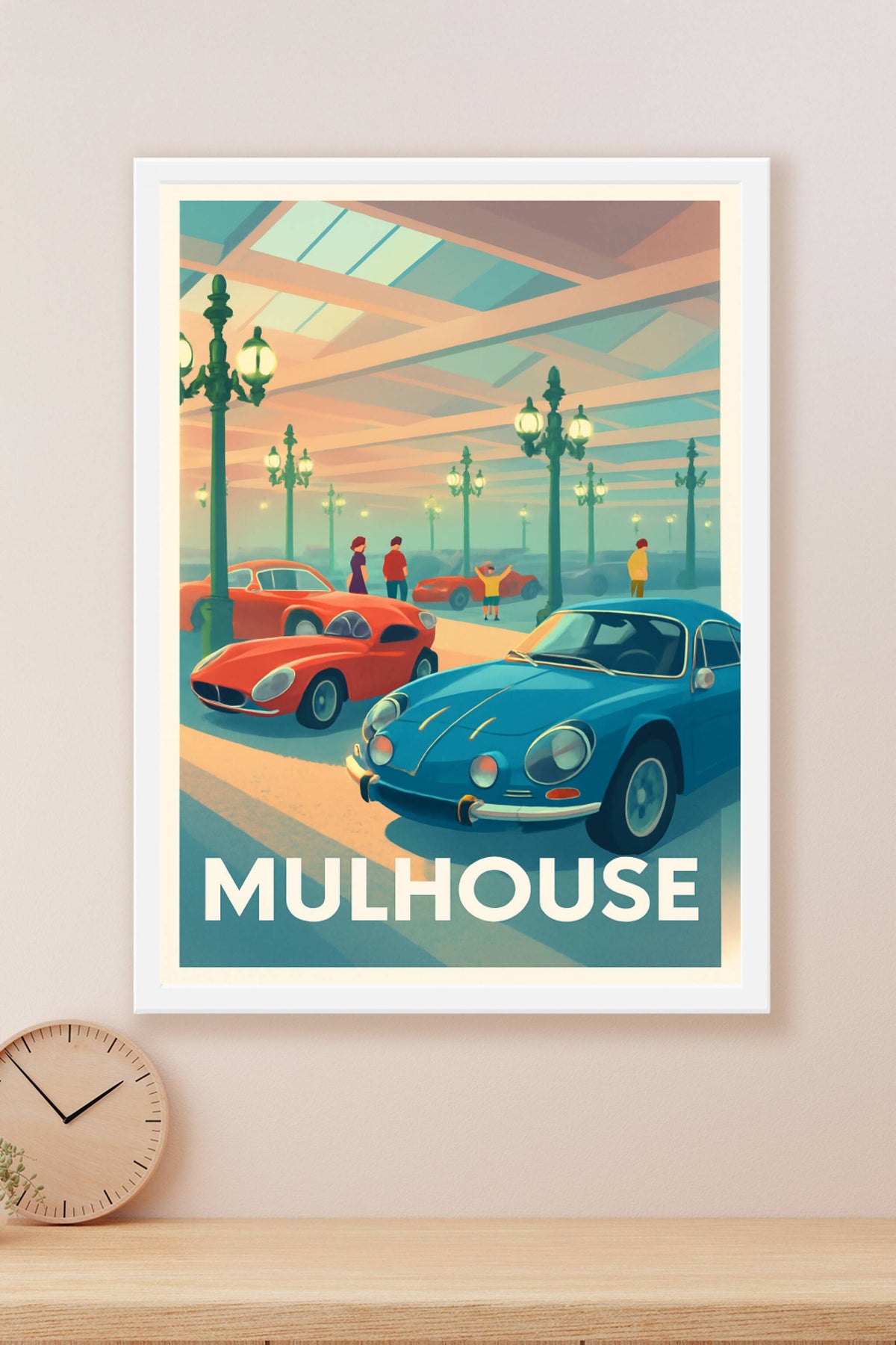 Affiche Mulhouse — Passion vintage au cœur de la cité automobile · poster d'art de Mulhouse