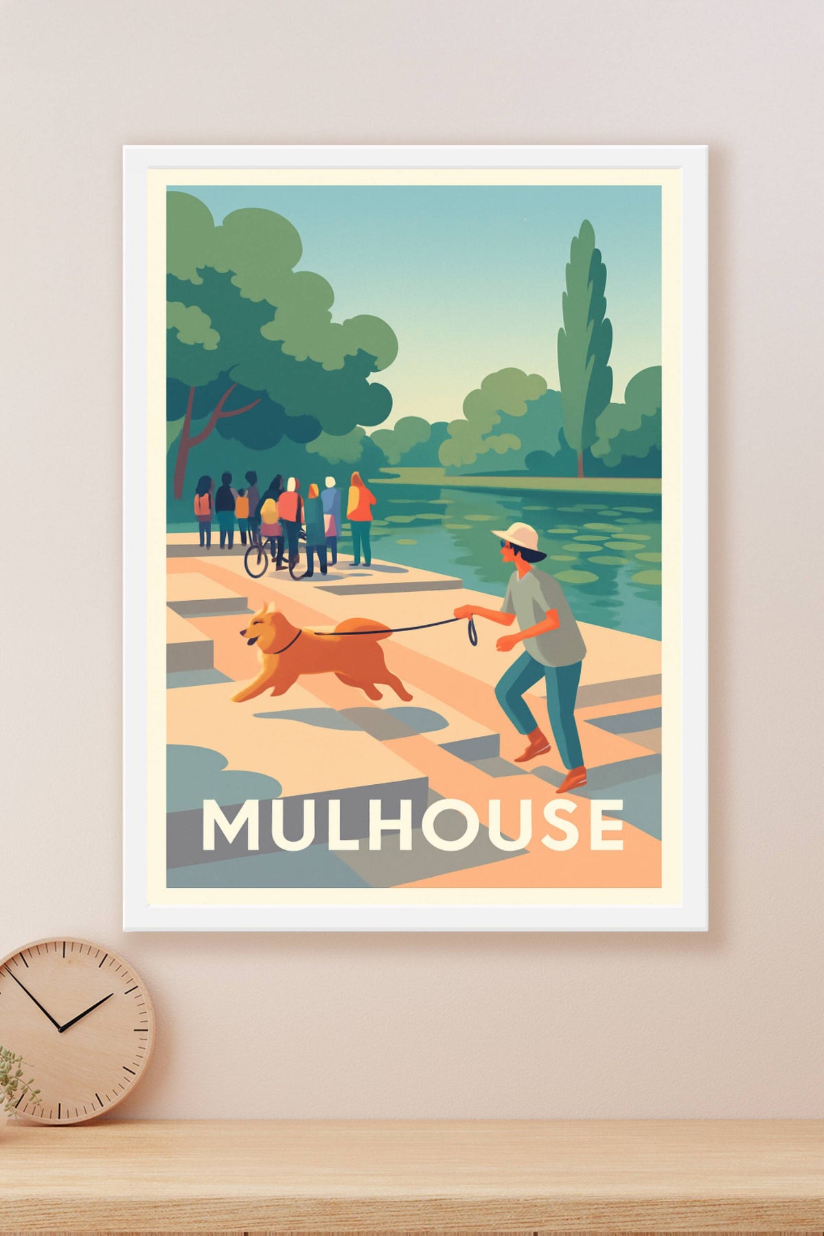 Affiche Mulhouse — Douceur de vivre au bord de l'eau · poster d'art de Mulhouse