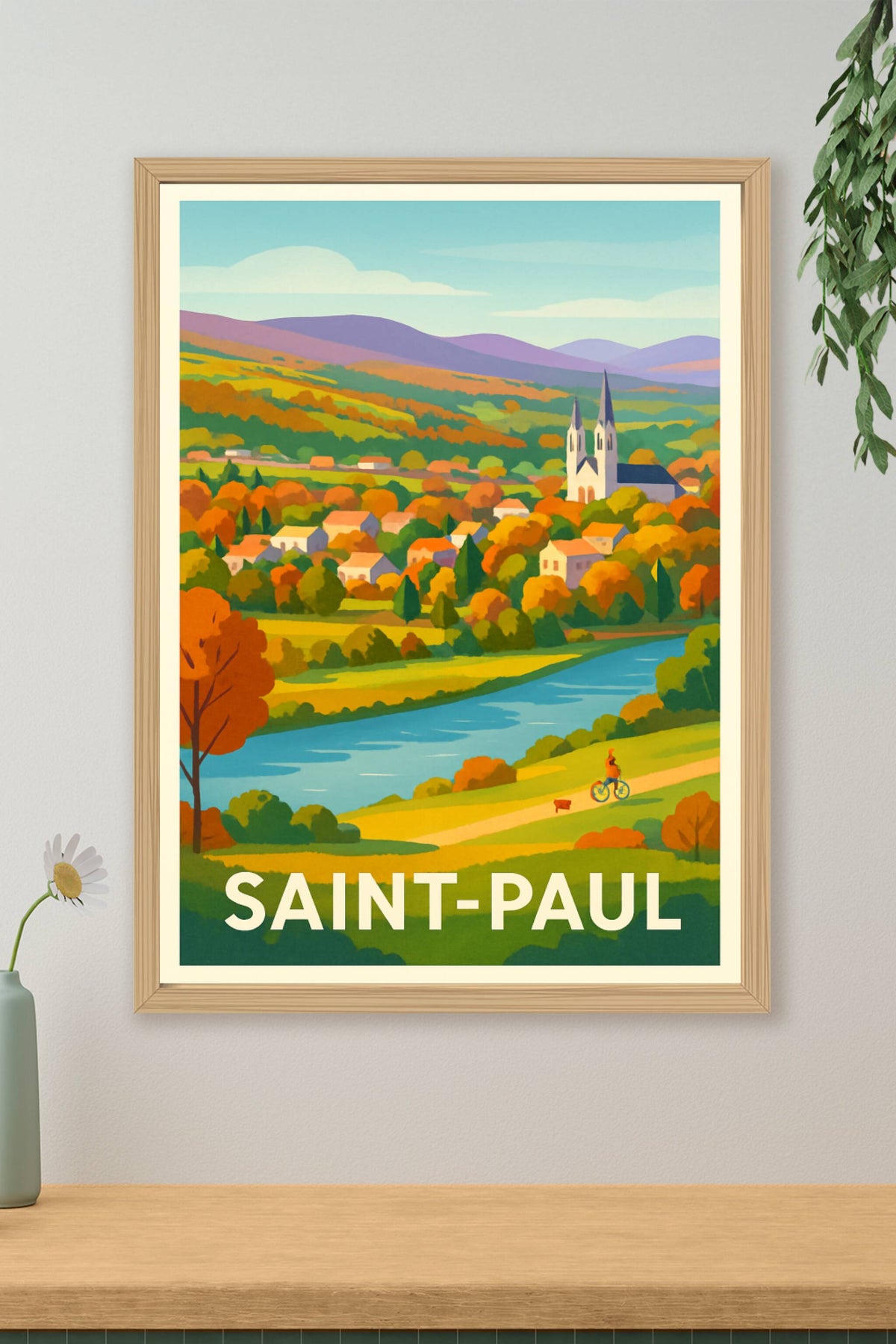 Affiche Saint-Paul — Évasion bucolique au fil de la rivière · poster d'art de Saint-Paul