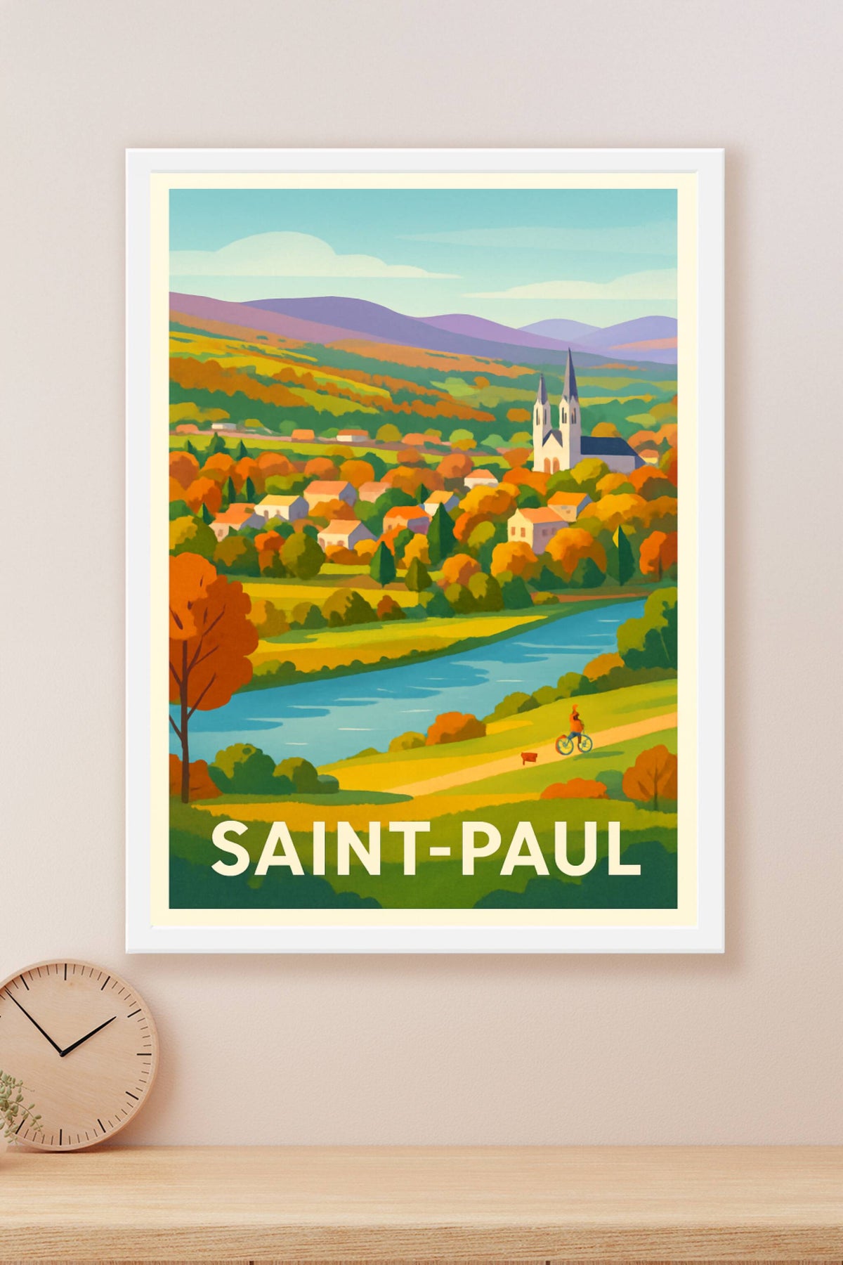 Affiche Saint-Paul — Évasion bucolique au fil de la rivière · poster d'art de Saint-Paul