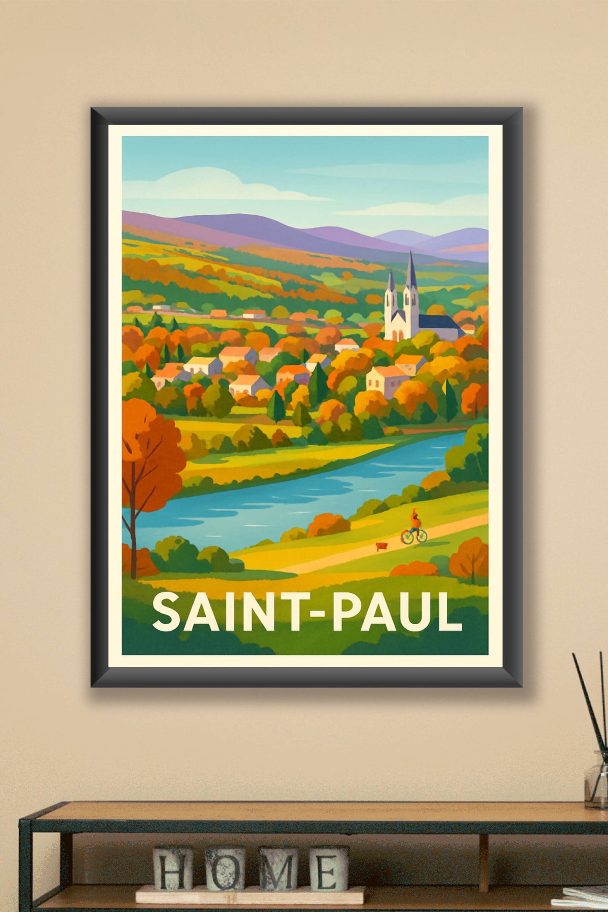 Affiche Saint-Paul — Évasion bucolique au fil de la rivière · poster d'art de Saint-Paul