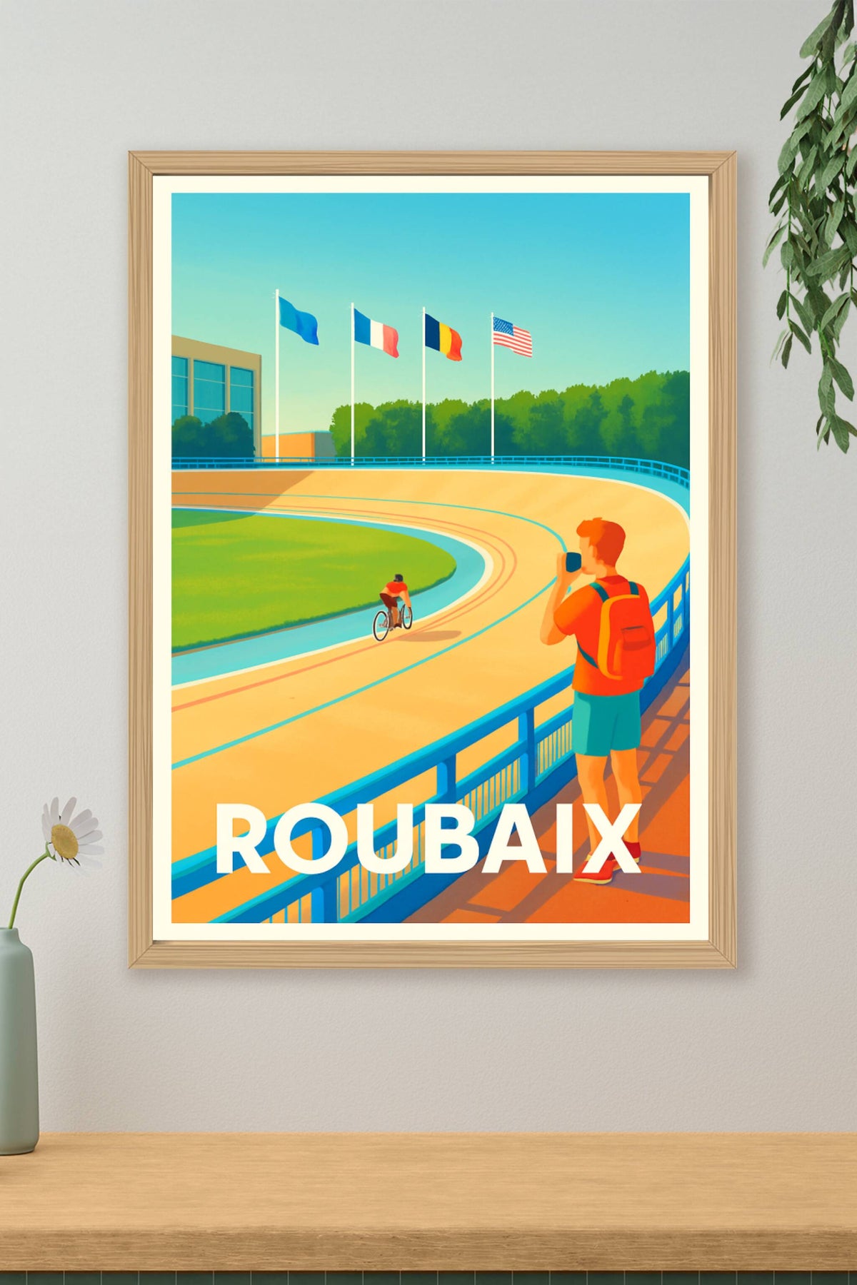 Affiche Roubaix — Vélodrome et passion cycliste · poster d'art de Roubaix