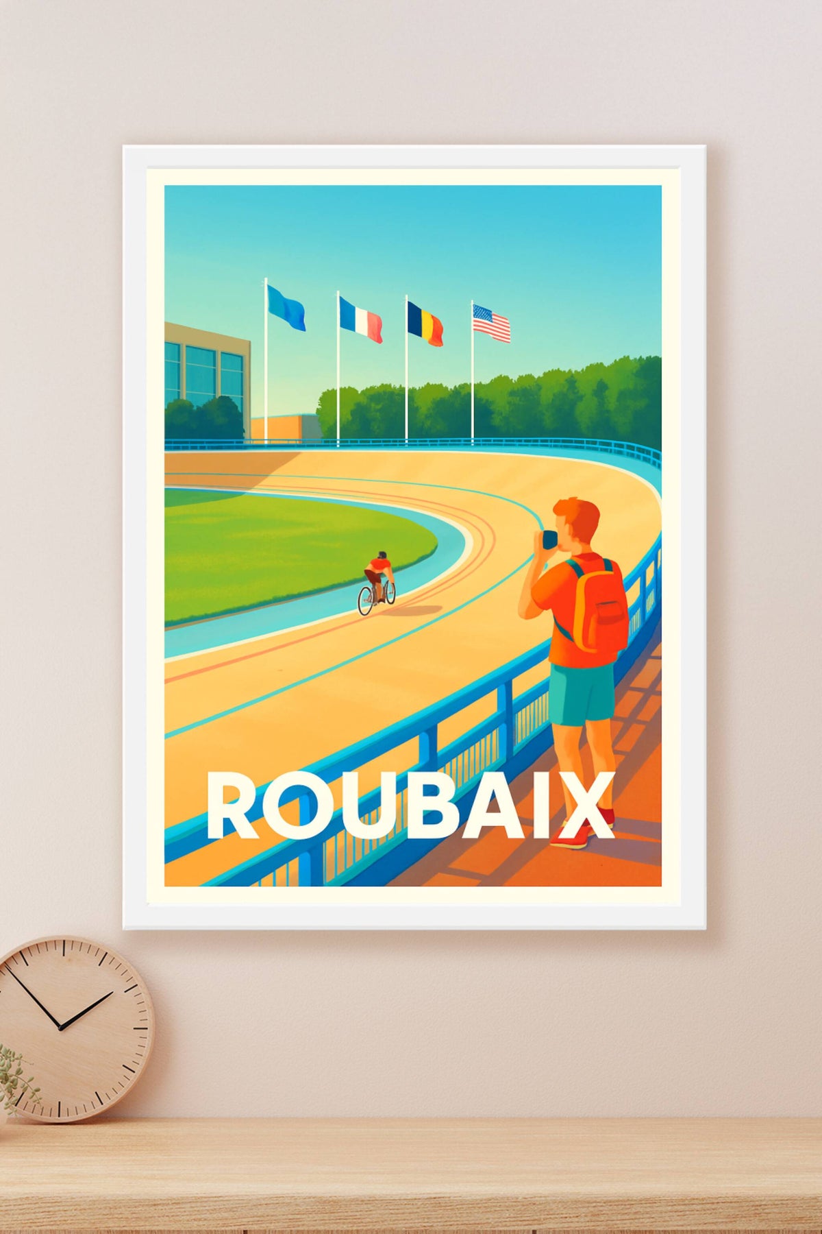 Affiche Roubaix — Vélodrome et passion cycliste · poster d'art de Roubaix