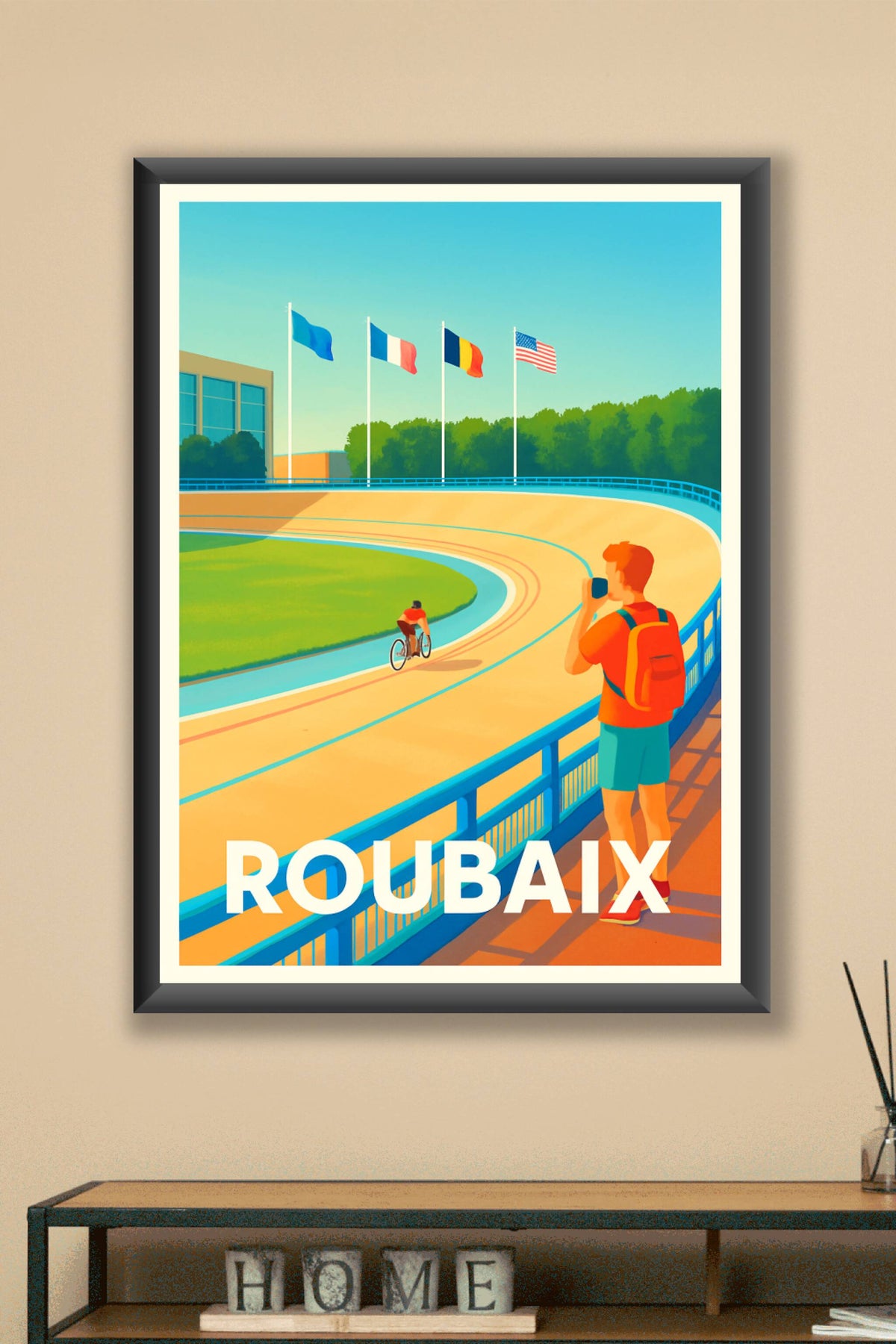 Affiche Roubaix — Vélodrome et passion cycliste · poster d'art de Roubaix