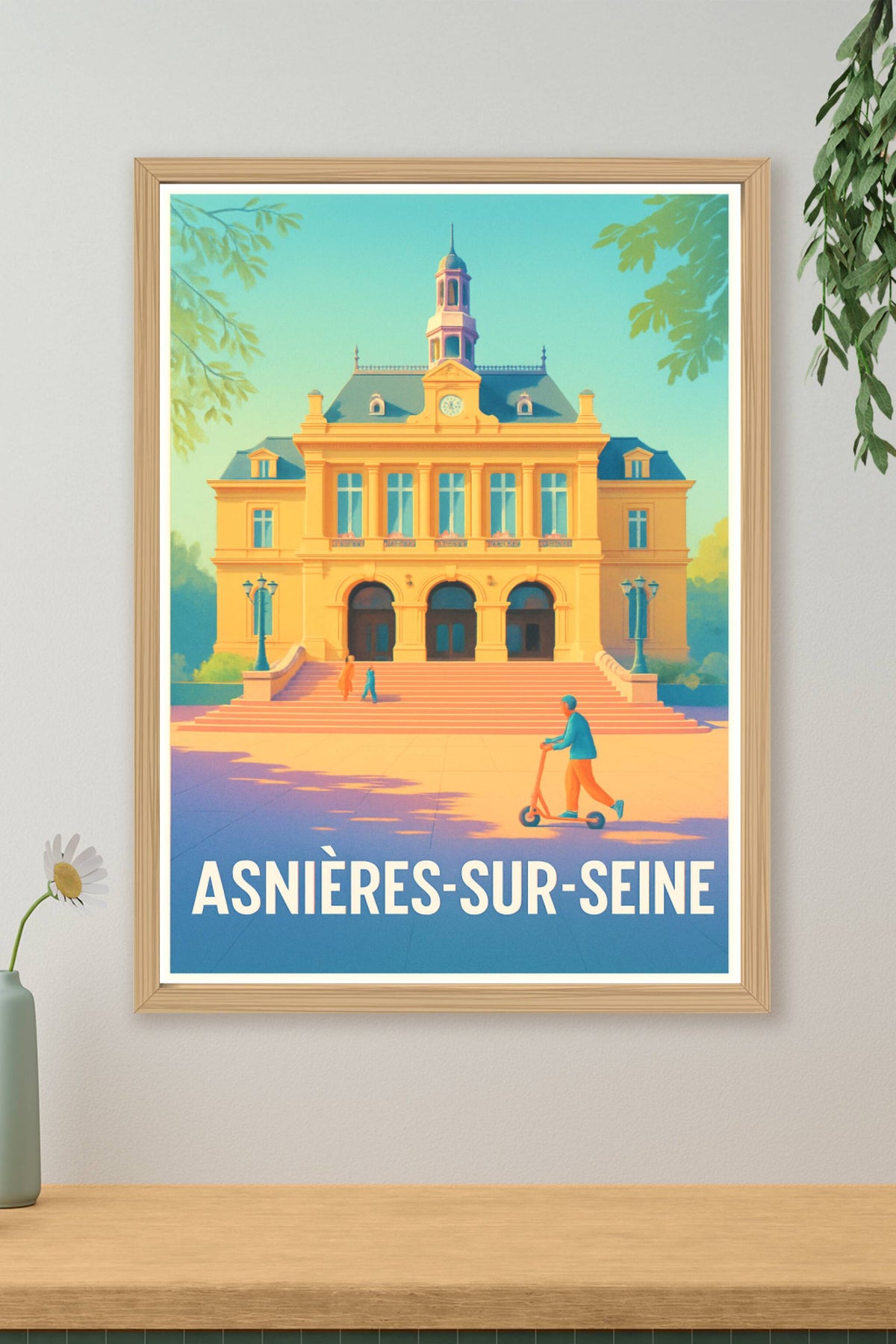 Affiche Asnières-sur-Seine — Charme et modernité au cœur de la ville · poster d'art de Asnières-sur-Seine