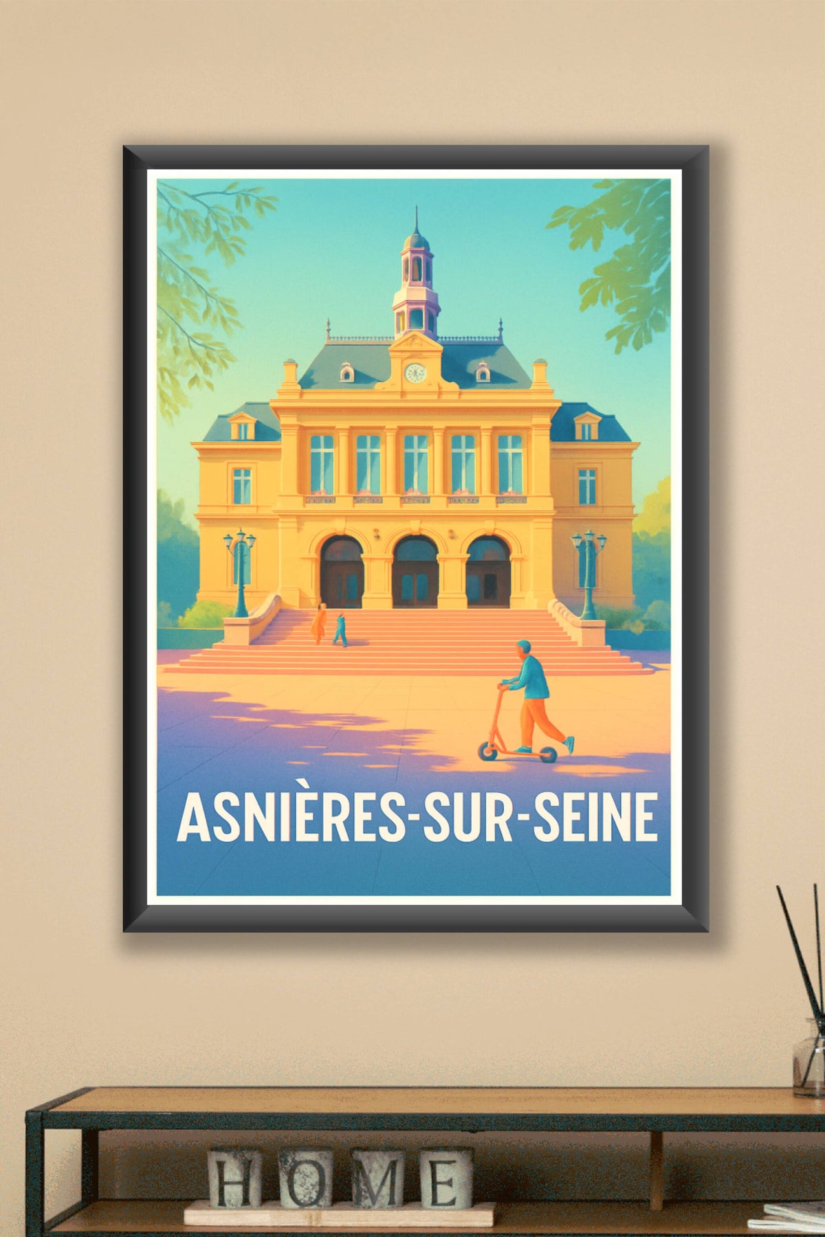 Affiche Asnières-sur-Seine — Charme et modernité au cœur de la ville · poster d'art de Asnières-sur-Seine