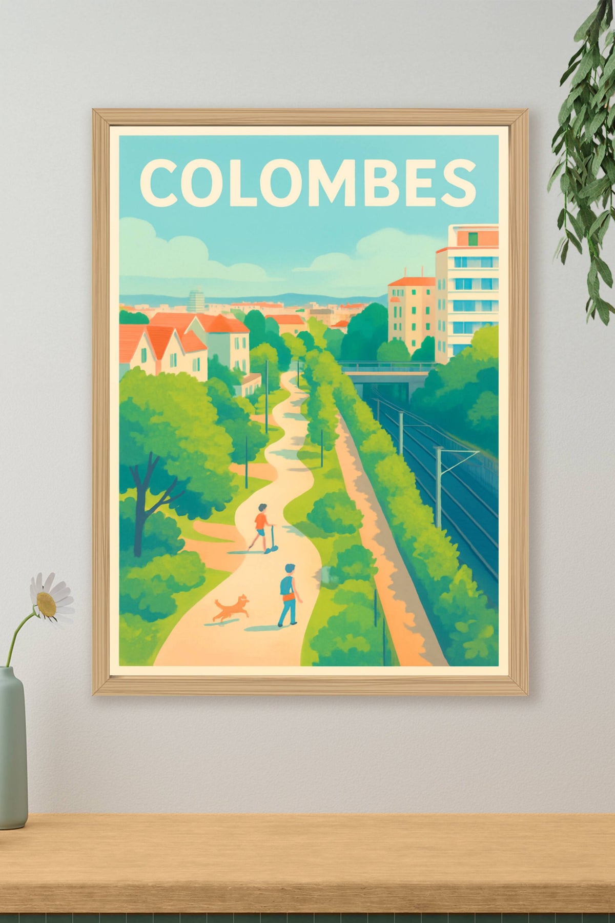 Affiche Colombes — Promenade champêtre en ville · poster d'art de Colombes