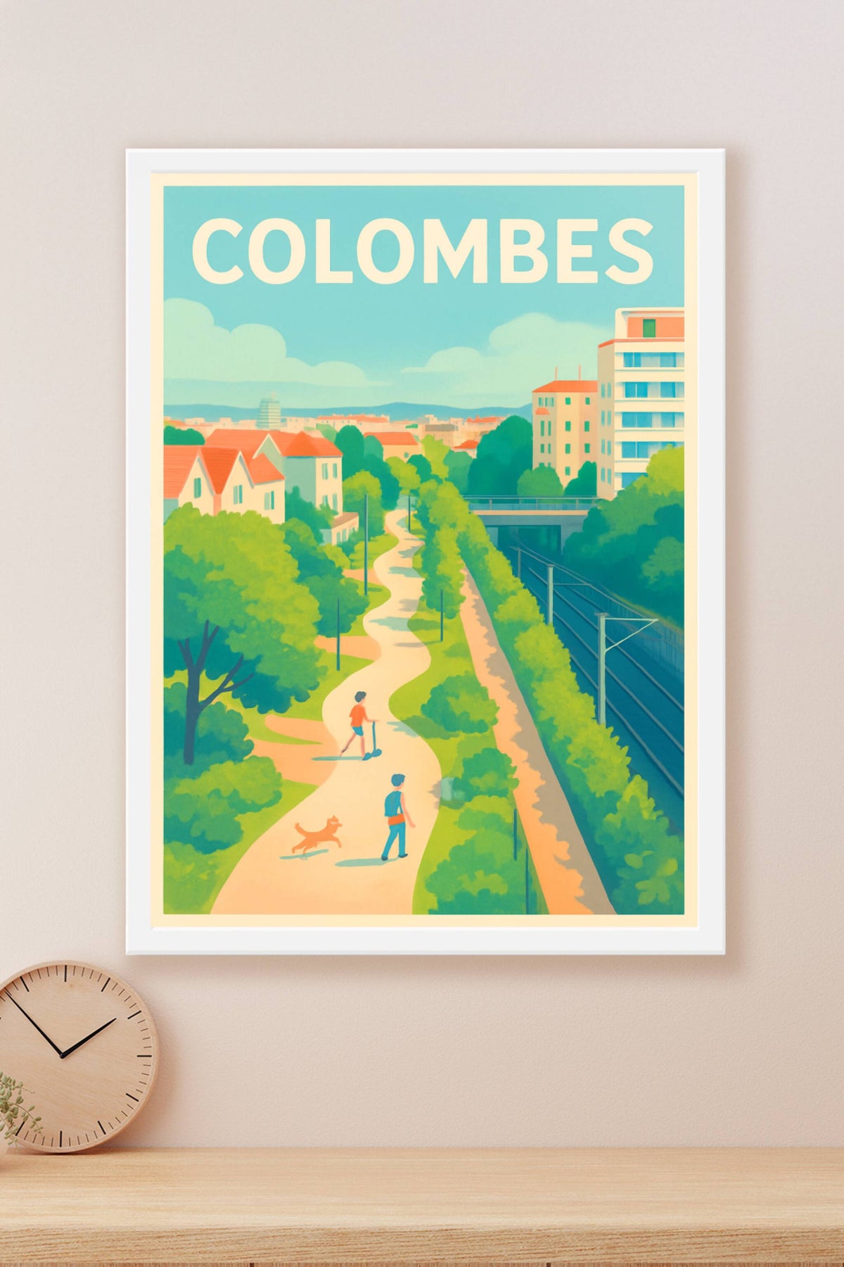 Affiche Colombes — Promenade champêtre en ville · poster d'art de Colombes