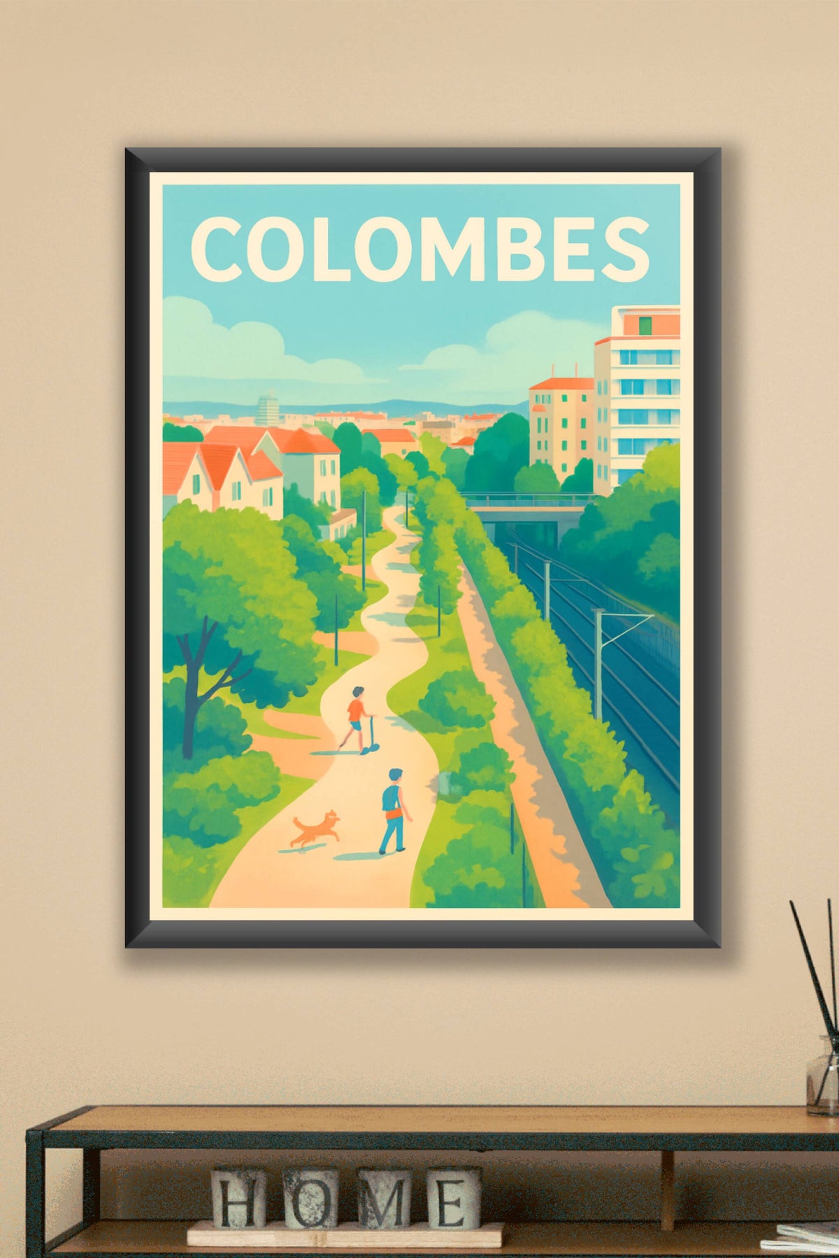 Affiche Colombes — Promenade champêtre en ville · poster d'art de Colombes