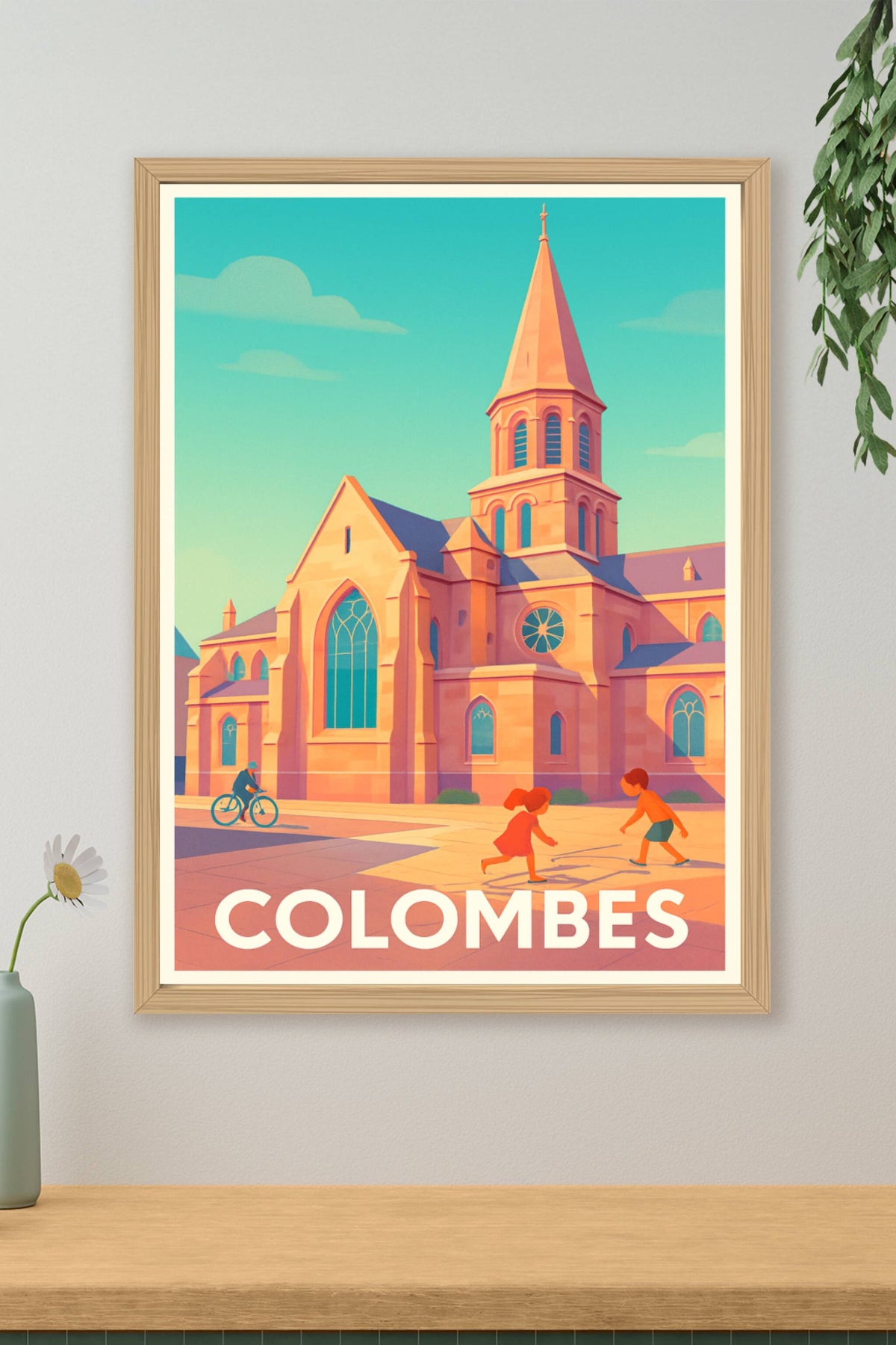 Affiche Colombes — Charme et douceur au cœur de la ville · poster d'art de Colombes