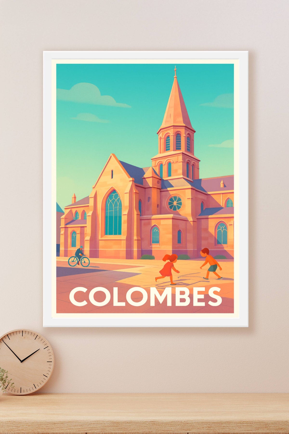 Affiche Colombes — Charme et douceur au cœur de la ville · poster d'art de Colombes
