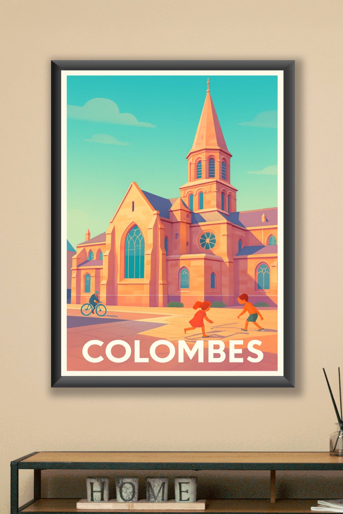 Affiche Colombes — Charme et douceur au cœur de la ville · poster d'art de Colombes