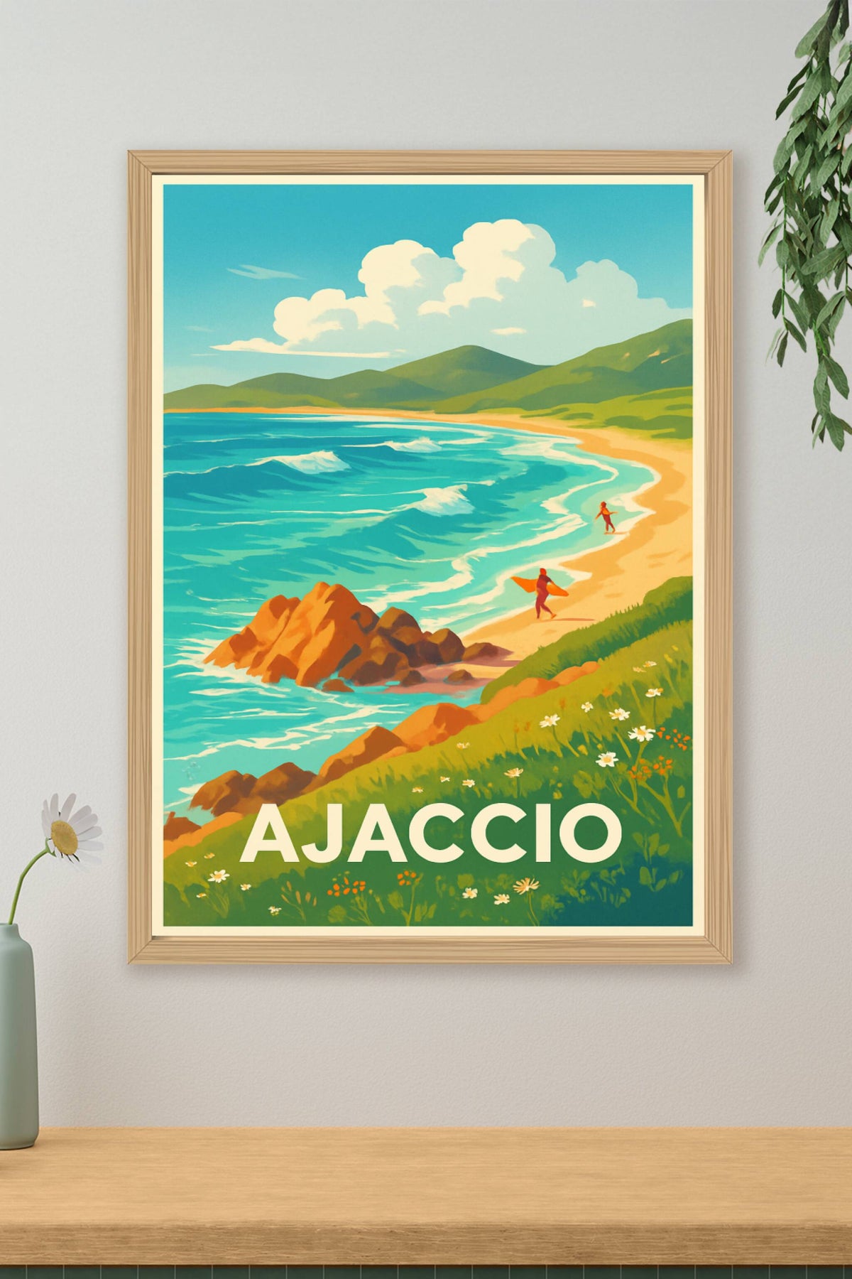 Affiche Ajaccio — Évasion et nature méditerranéenne · poster d'art de Ajaccio