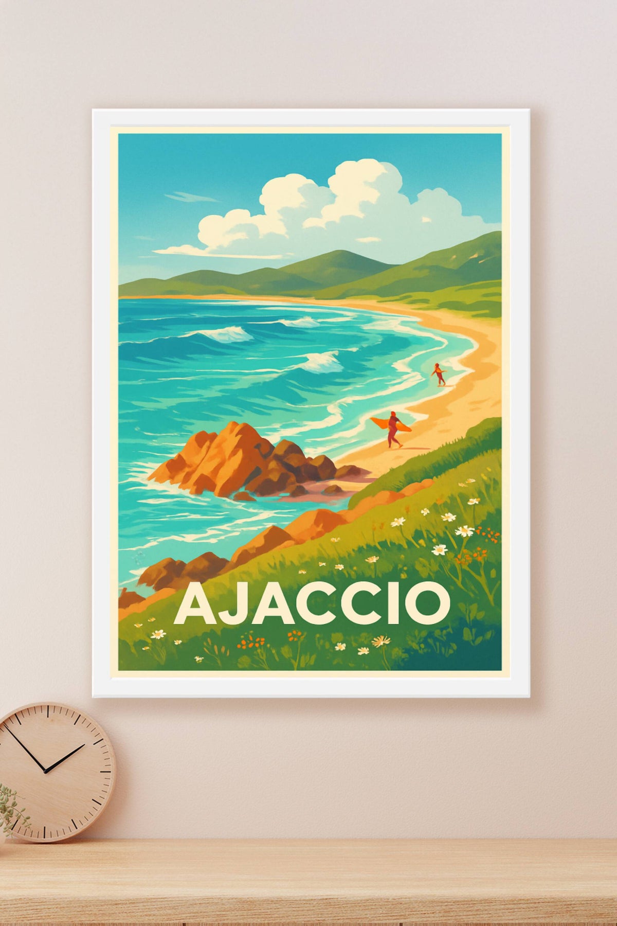 Affiche Ajaccio — Évasion et nature méditerranéenne · poster d'art de Ajaccio