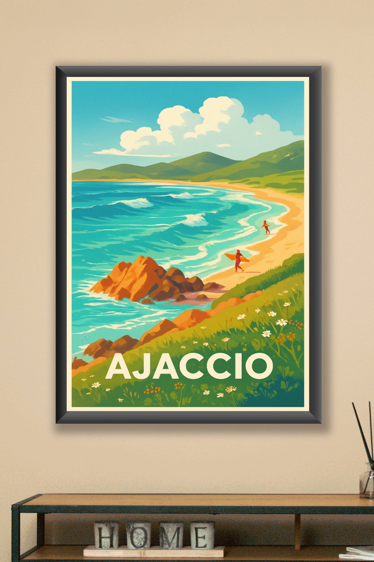 Affiche Ajaccio — Évasion et nature méditerranéenne · poster d'art de Ajaccio