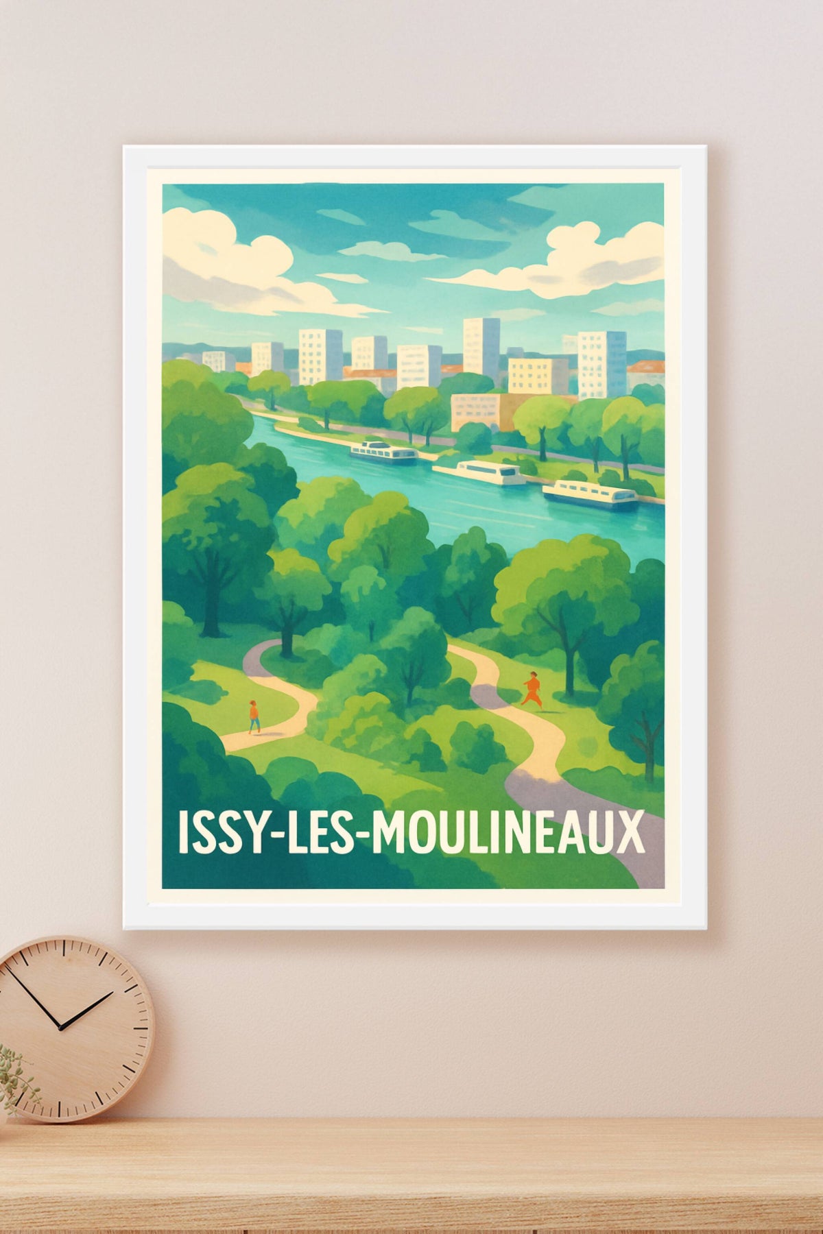 Affiche Issy-les-Moulineaux — Évasion au cœur de la nature urbaine · poster d'art de Issy-les-Moulineaux