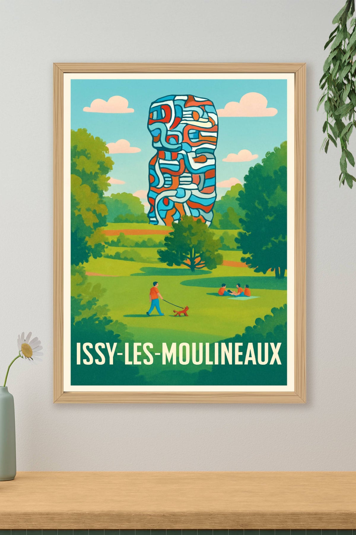 Affiche Issy-les-Moulineaux — Havre de Nature et d'Art Moderne · poster d'art de Issy-les-Moulineaux