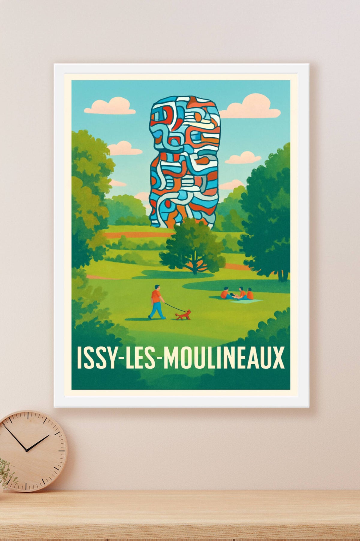 Affiche Issy-les-Moulineaux — Havre de Nature et d'Art Moderne · poster d'art de Issy-les-Moulineaux