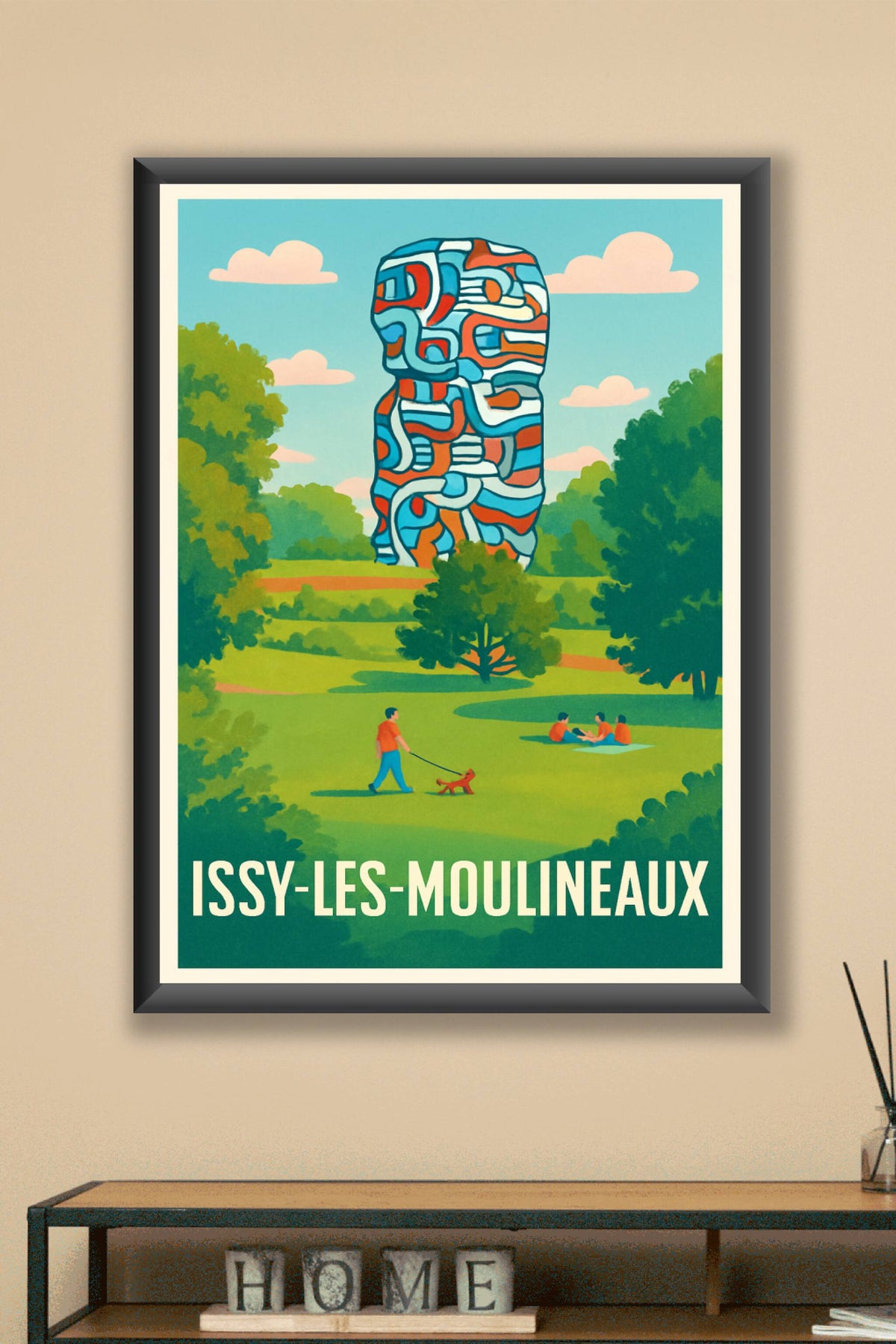 Affiche Issy-les-Moulineaux — Havre de Nature et d'Art Moderne · poster d'art de Issy-les-Moulineaux