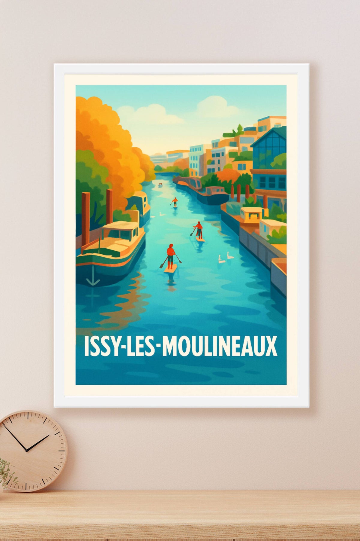 Affiche Issy-les-Moulineaux — Une balade paisible sur la Seine · poster d'art de Issy-les-Moulineaux