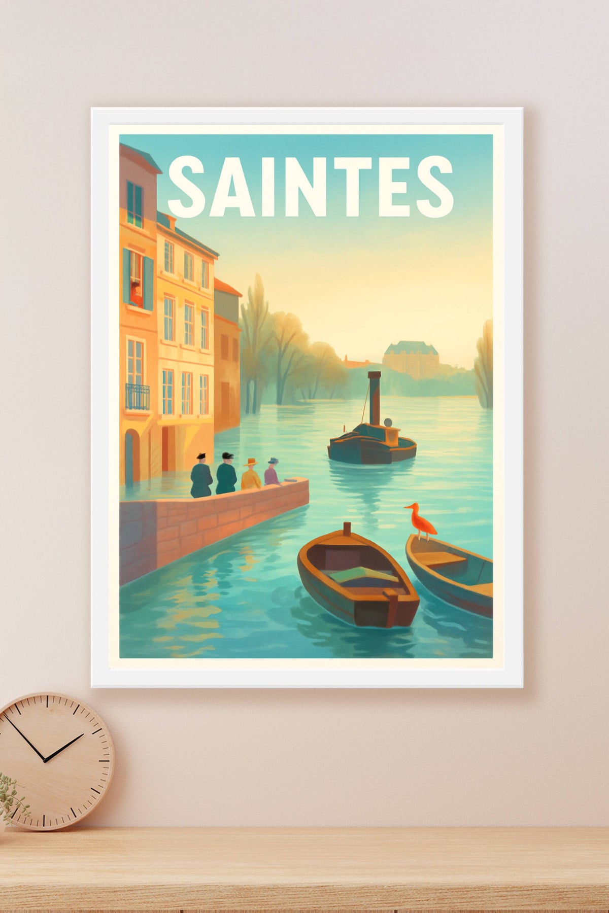 Affiche Saintes — Charme envoûtant au fil de l'eau · poster d'art de Saintes