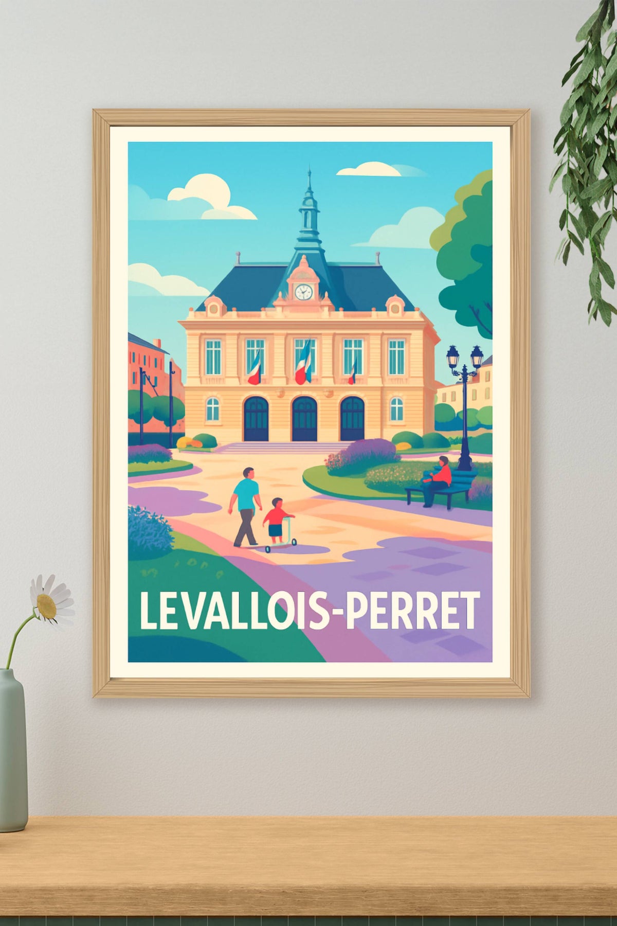 Affiche Levallois-Perret — Charme et Sérénité du Cœur de Ville · poster d'art de Levallois-Perret