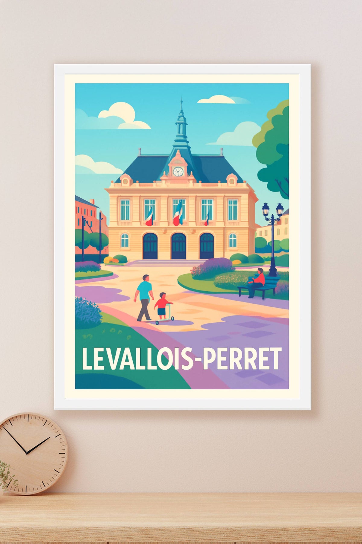 Affiche Levallois-Perret — Charme et Sérénité du Cœur de Ville · poster d'art de Levallois-Perret