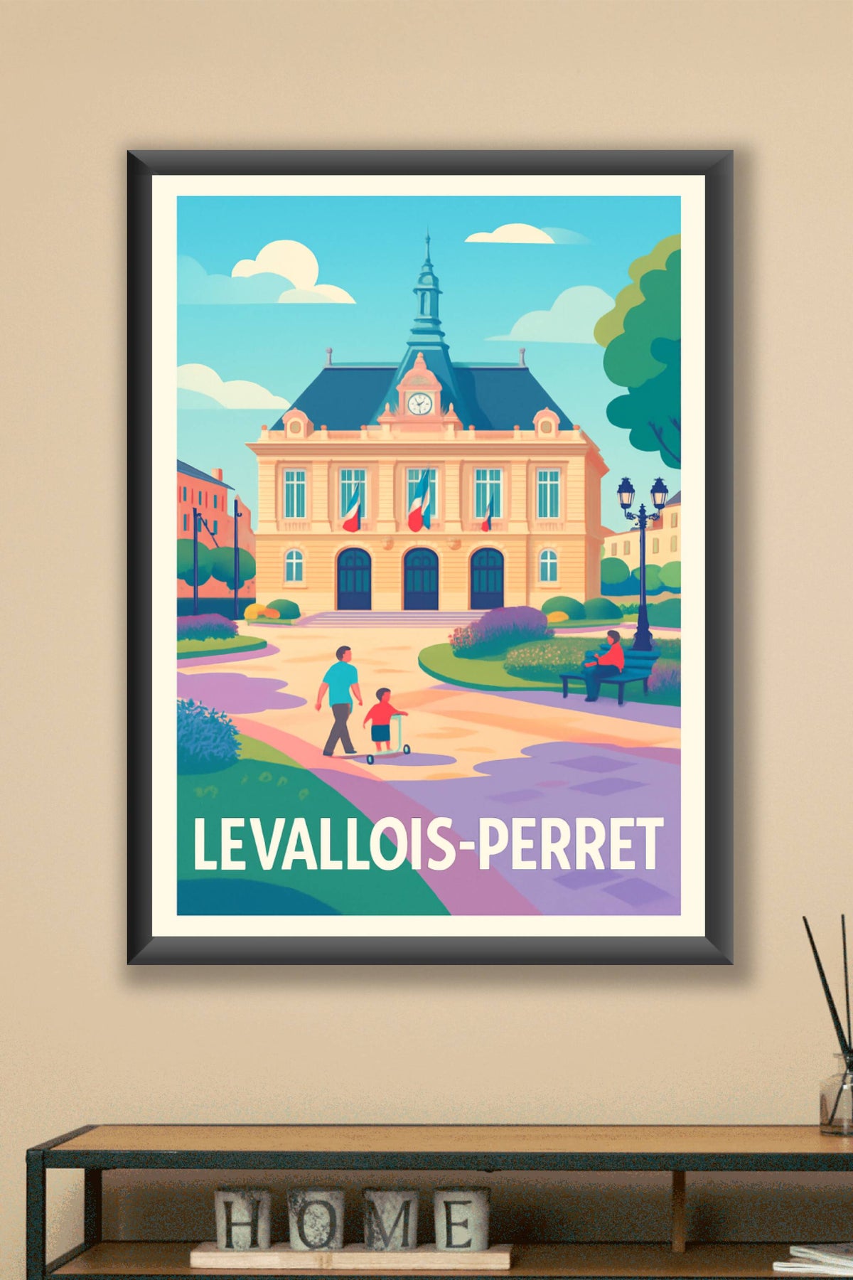 Affiche Levallois-Perret — Charme et Sérénité du Cœur de Ville · poster d'art de Levallois-Perret