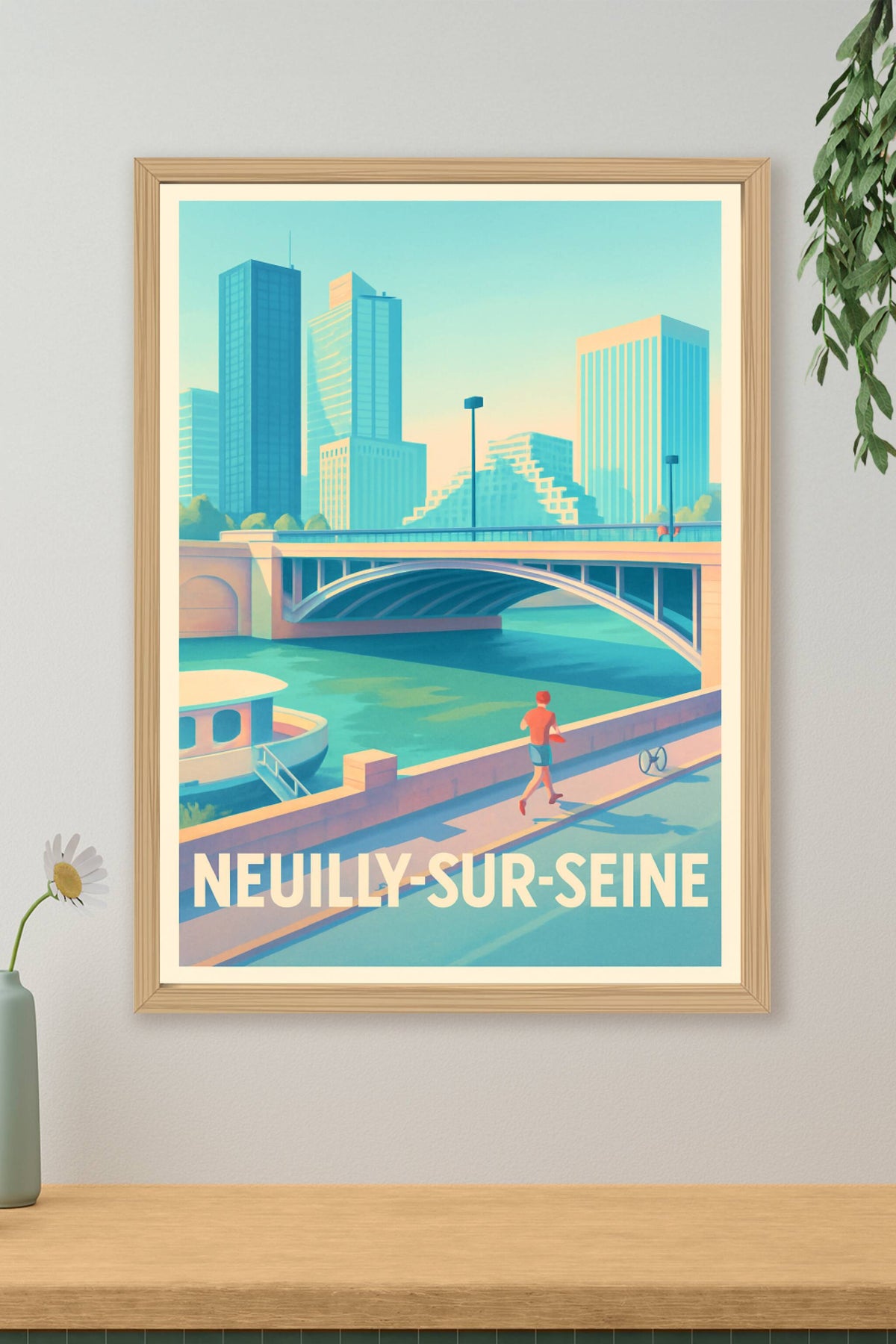 Affiche Neuilly-sur-Seine — Élégance et modernité au fil de l'eau · poster d'art de Neuilly-sur-Seine