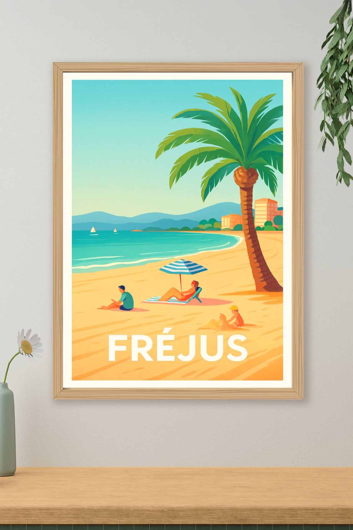 Affiche Fréjus — Évasion solaire en bord de mer · poster d'art de Fréjus