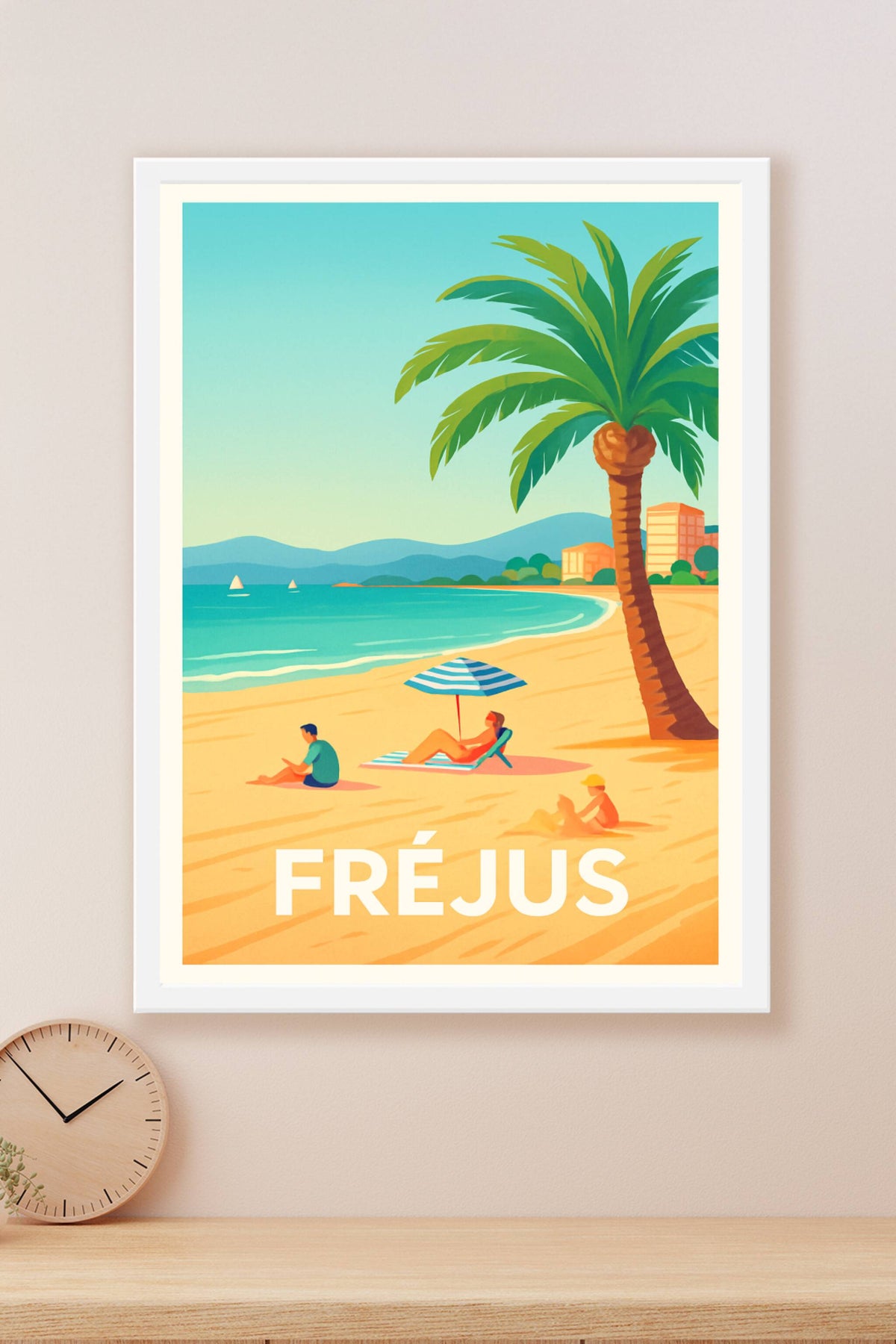 Affiche Fréjus — Évasion solaire en bord de mer · poster d'art de Fréjus