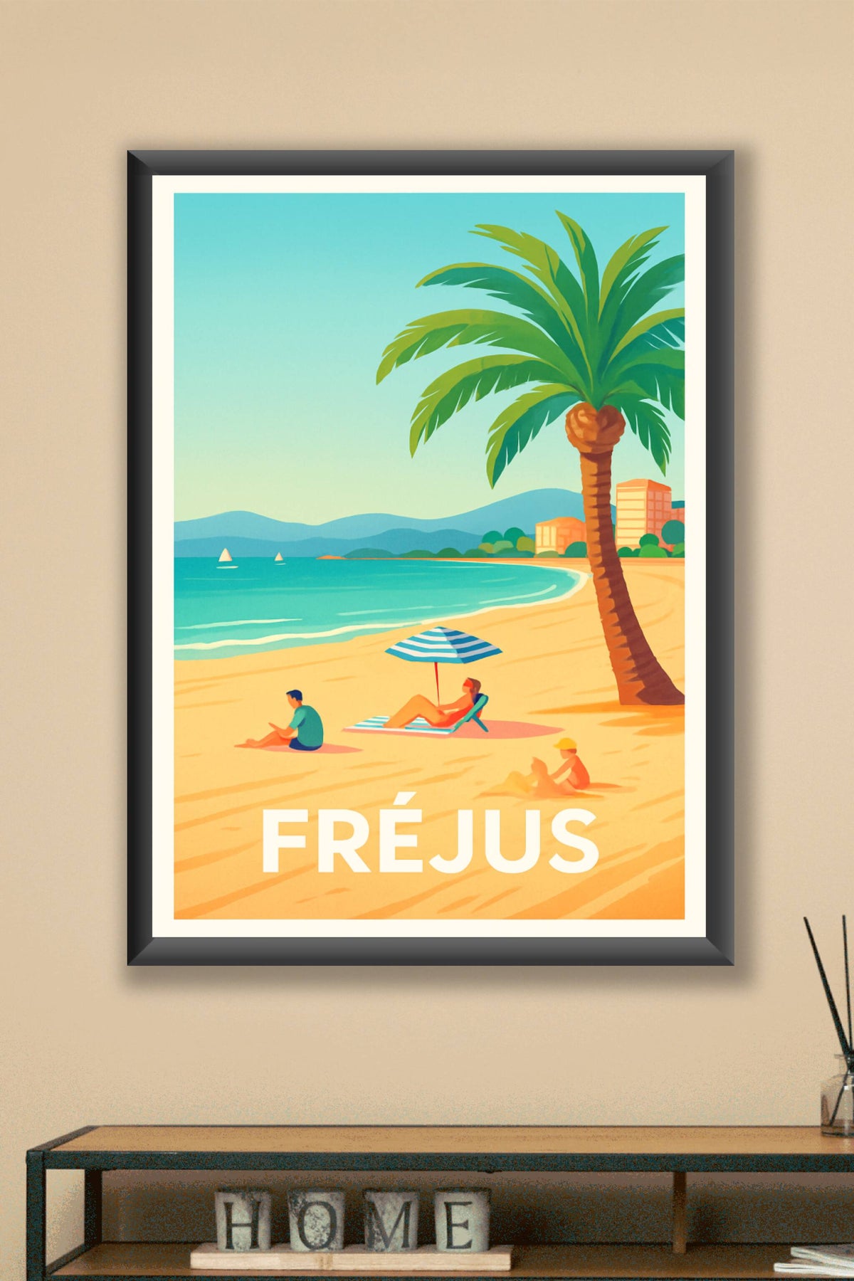 Affiche Fréjus — Évasion solaire en bord de mer · poster d'art de Fréjus