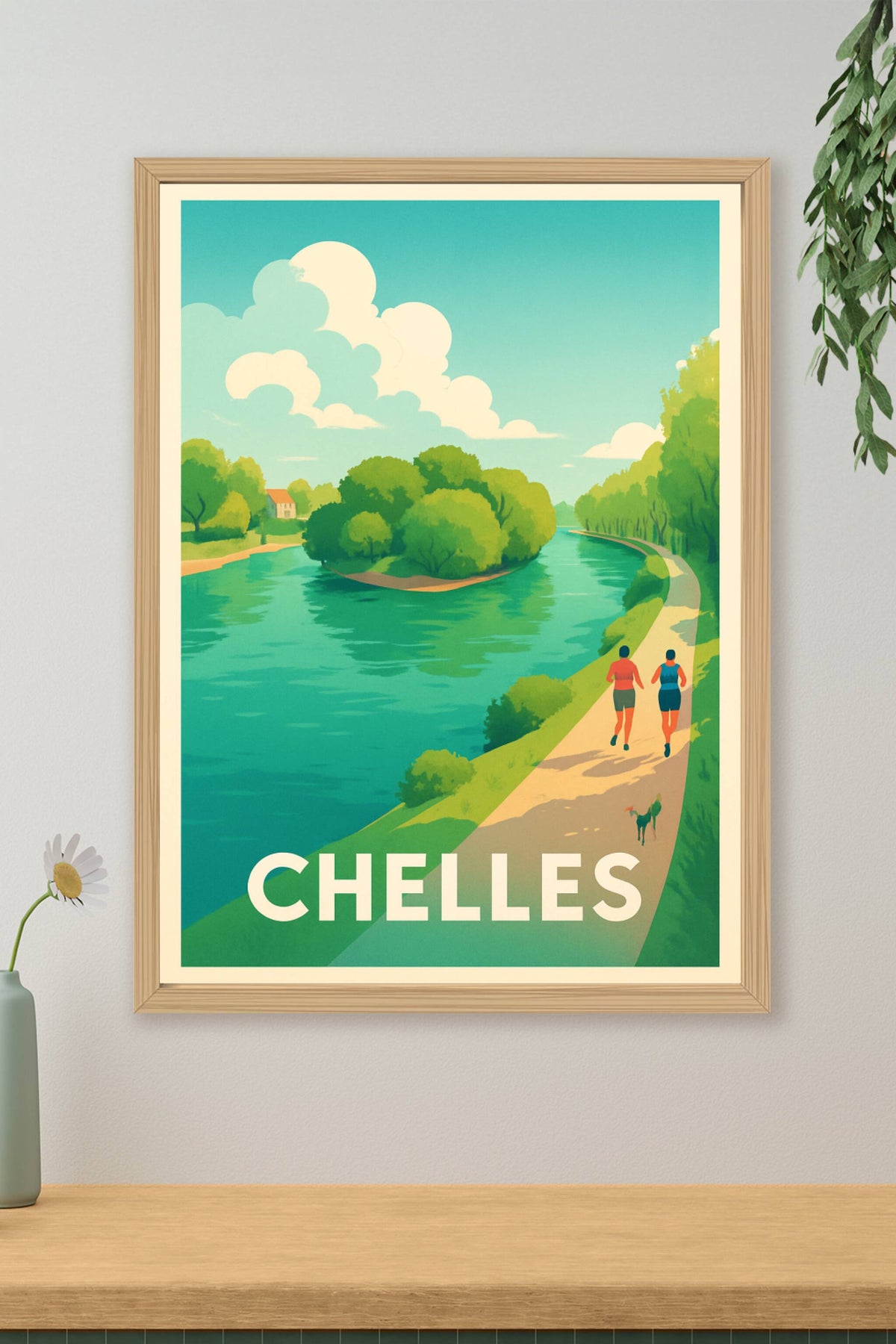 Affiche Chelles — Promenade au bord de l'eau · poster d'art de Chelles