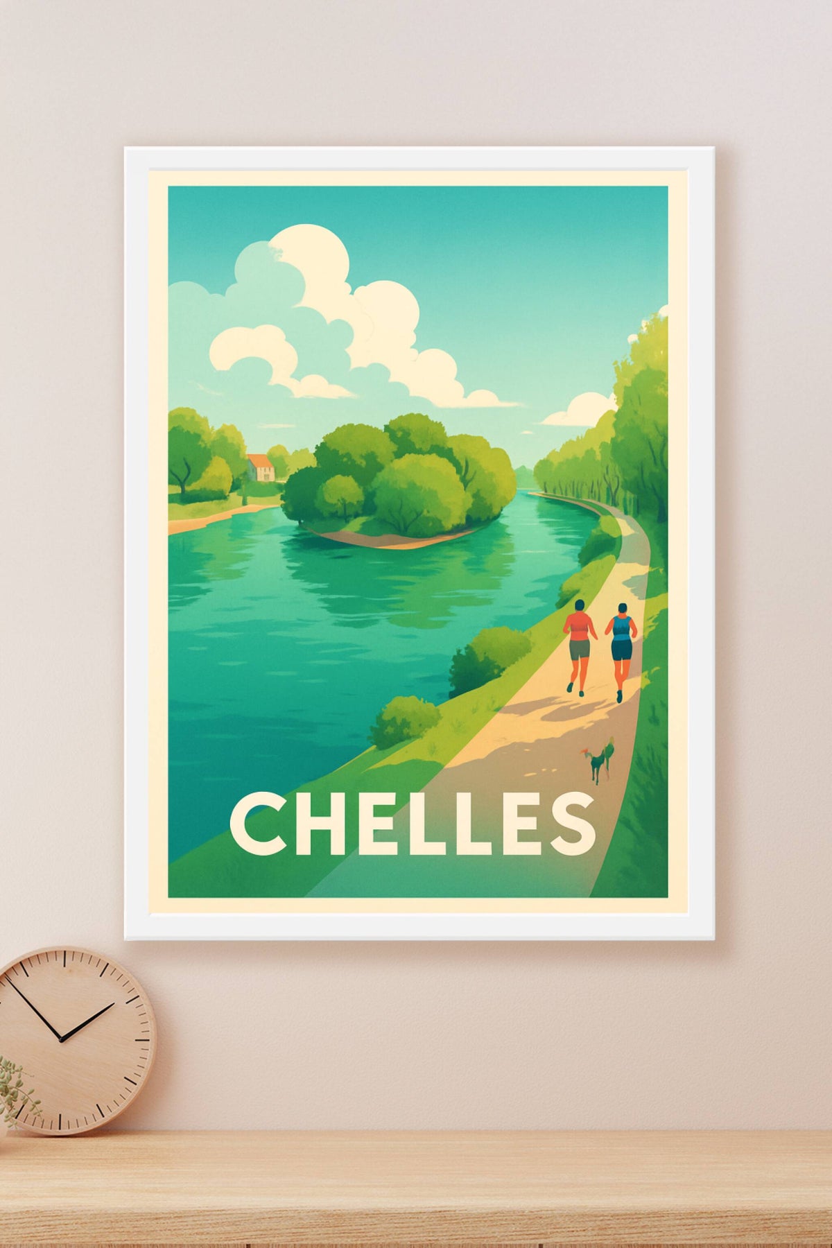 Affiche Chelles — Promenade au bord de l'eau · poster d'art de Chelles