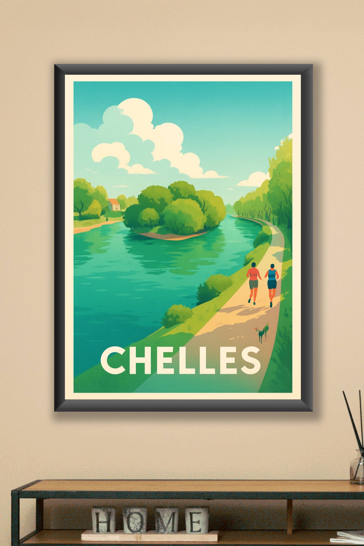 Affiche Chelles — Promenade au bord de l'eau · poster d'art de Chelles