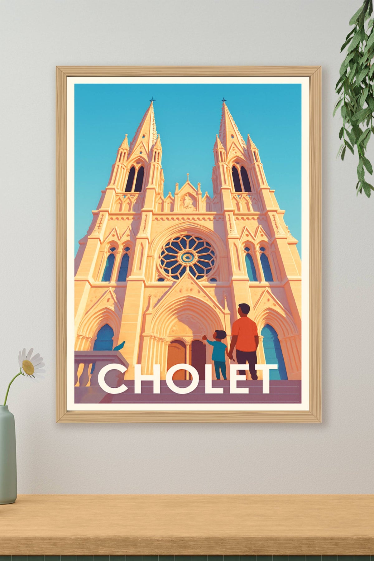 Affiche Cholet — Un trésor architectural à découvrir · poster d'art de Cholet