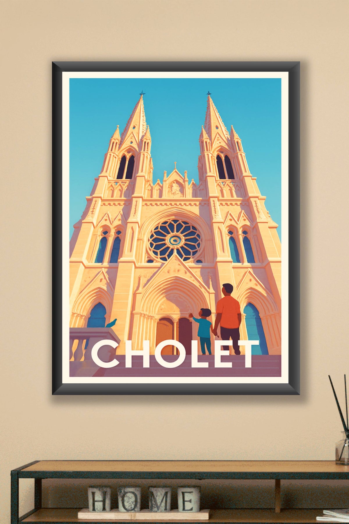 Affiche Cholet — Un trésor architectural à découvrir · poster d'art de Cholet