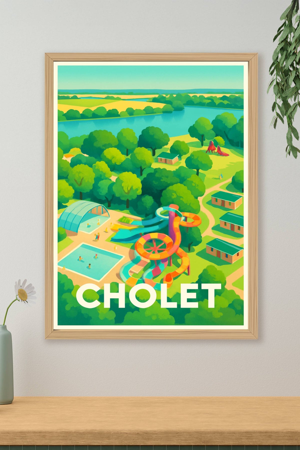 Affiche Cholet — Évasion aquatique et nature en couleurs · poster d'art de Cholet