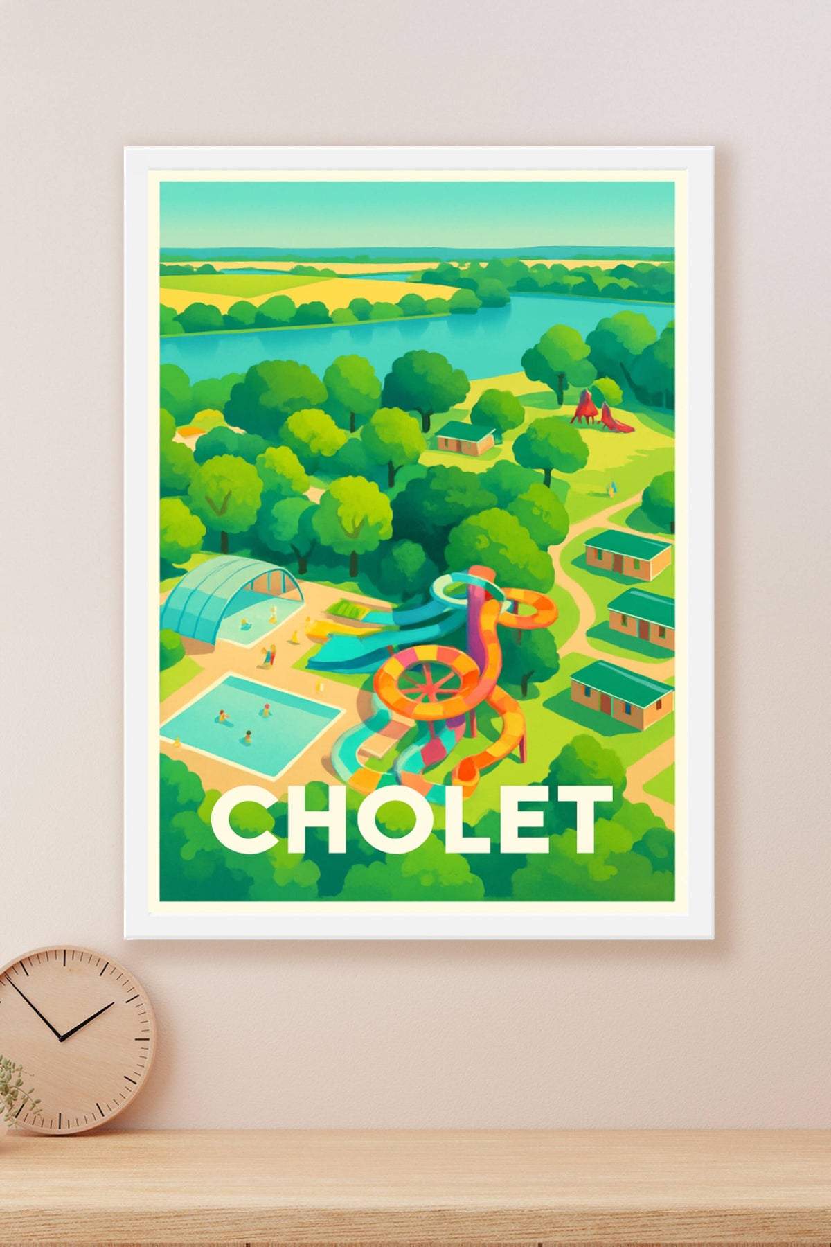 Affiche Cholet — Évasion aquatique et nature en couleurs · poster d'art de Cholet