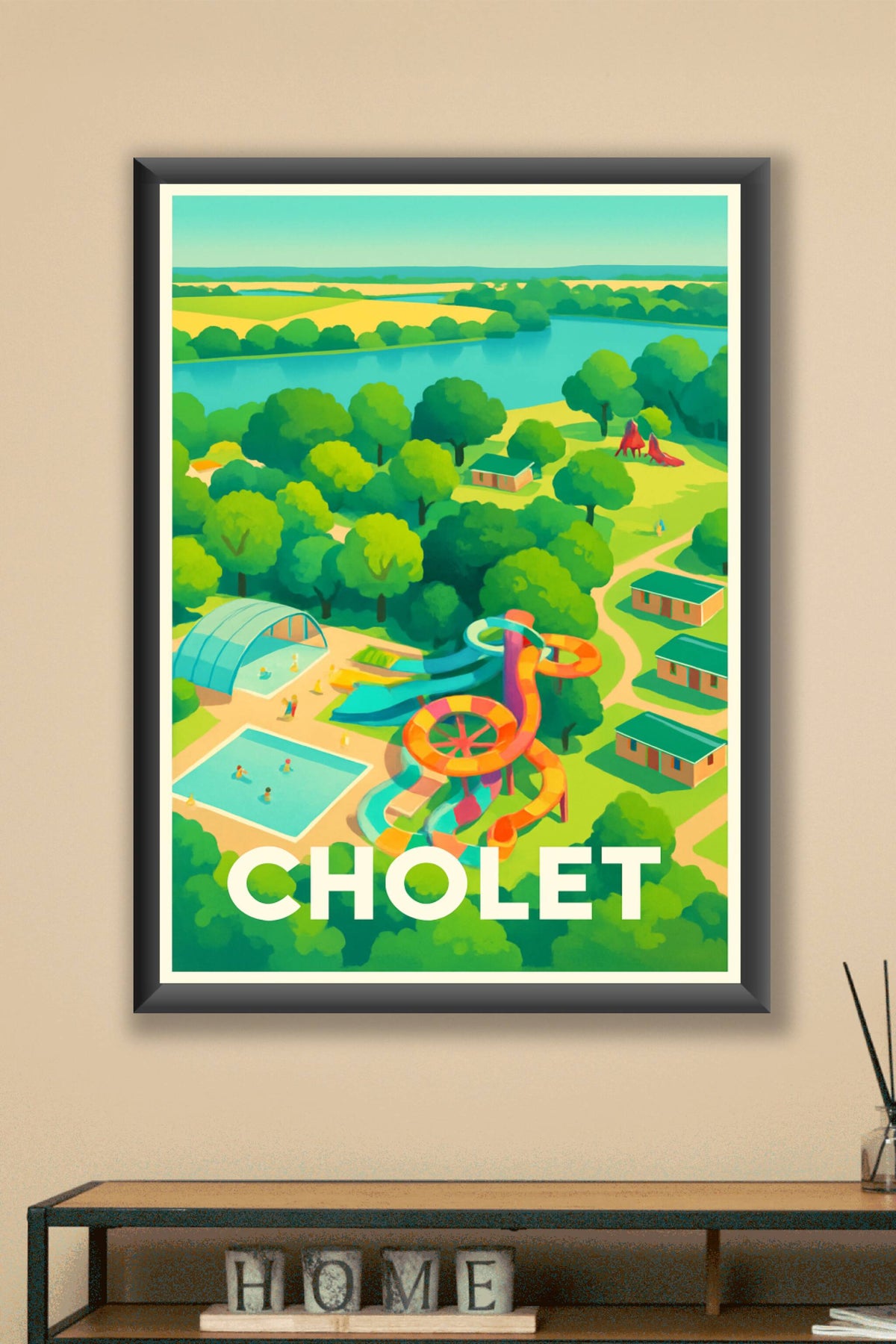 Affiche Cholet — Évasion aquatique et nature en couleurs · poster d'art de Cholet