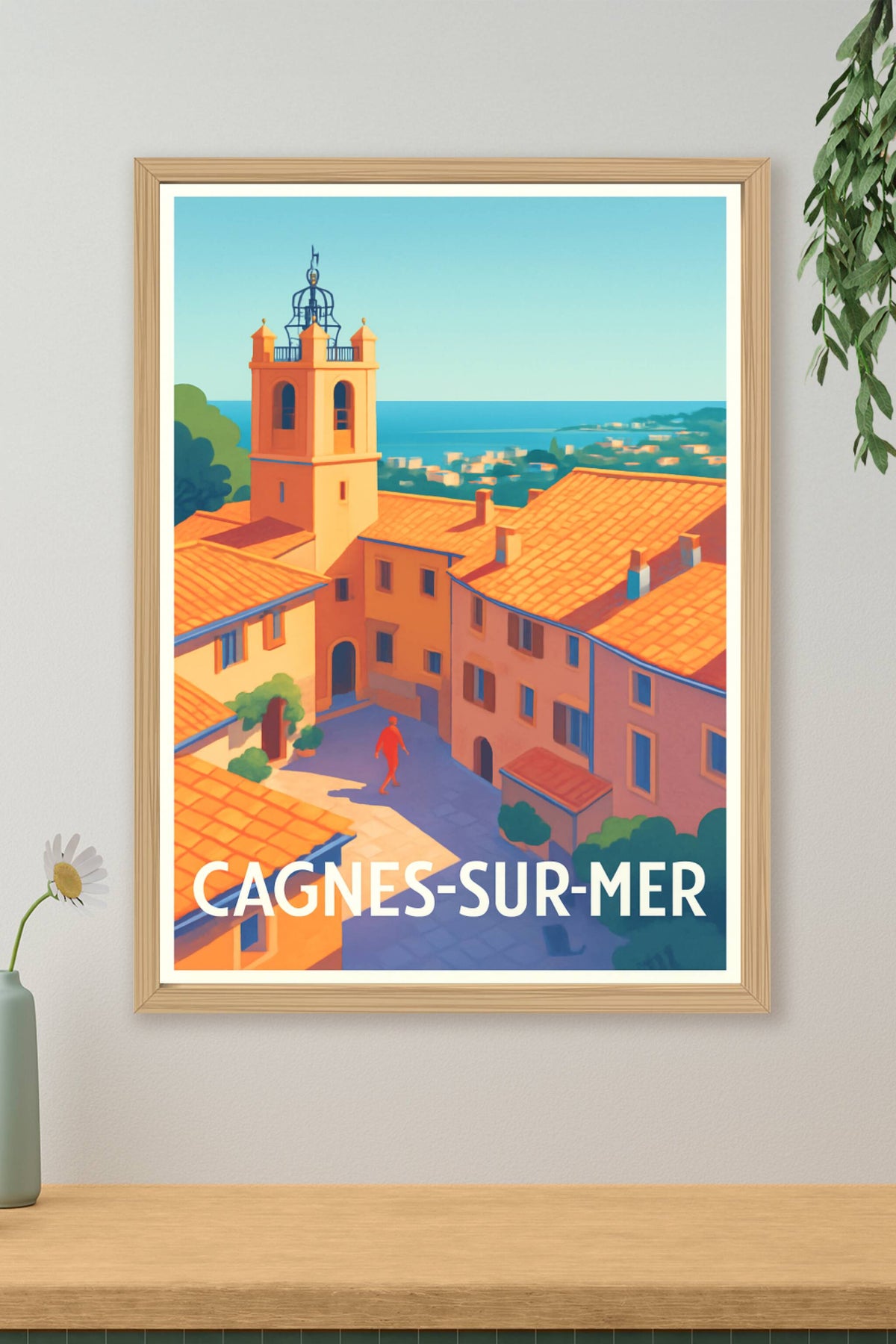 Affiche Cagnes-sur-Mer — Charme Méditerranéen et Lumière d'Azur · poster d'art de Cagnes-sur-Mer