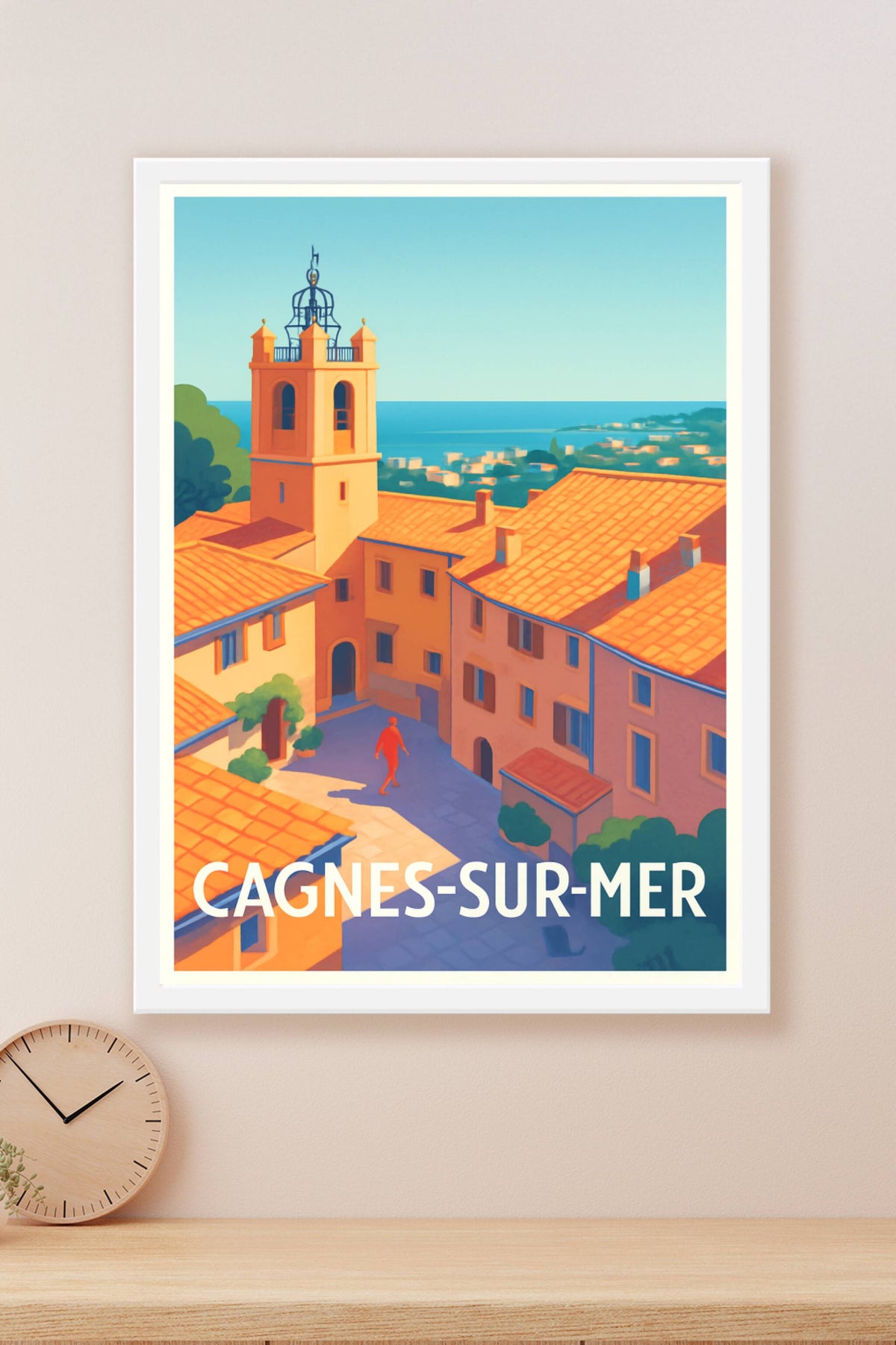 Affiche Cagnes-sur-Mer — Charme Méditerranéen et Lumière d'Azur · poster d'art de Cagnes-sur-Mer