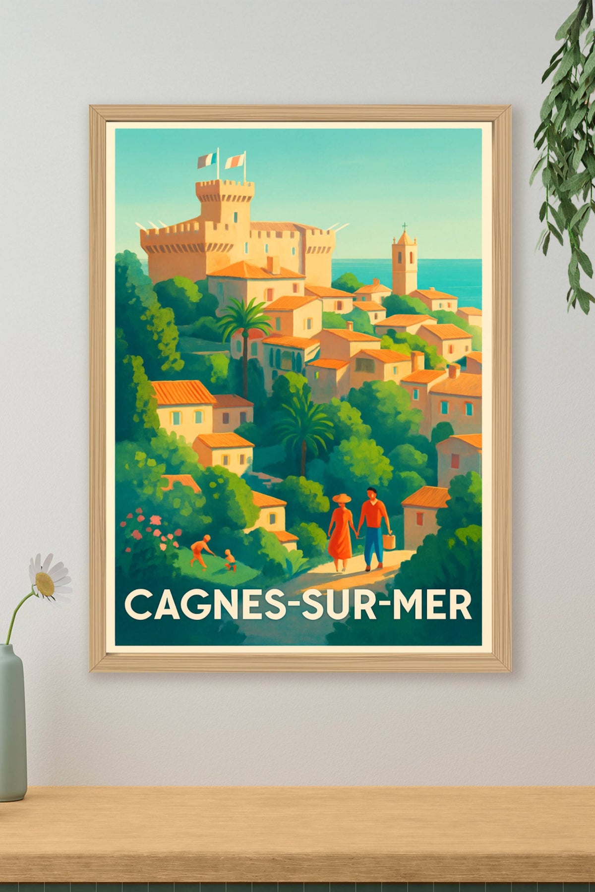 Affiche Cagnes-sur-Mer — Évasion en douceur sur la Côte d’Azur · poster d'art de Cagnes-sur-Mer