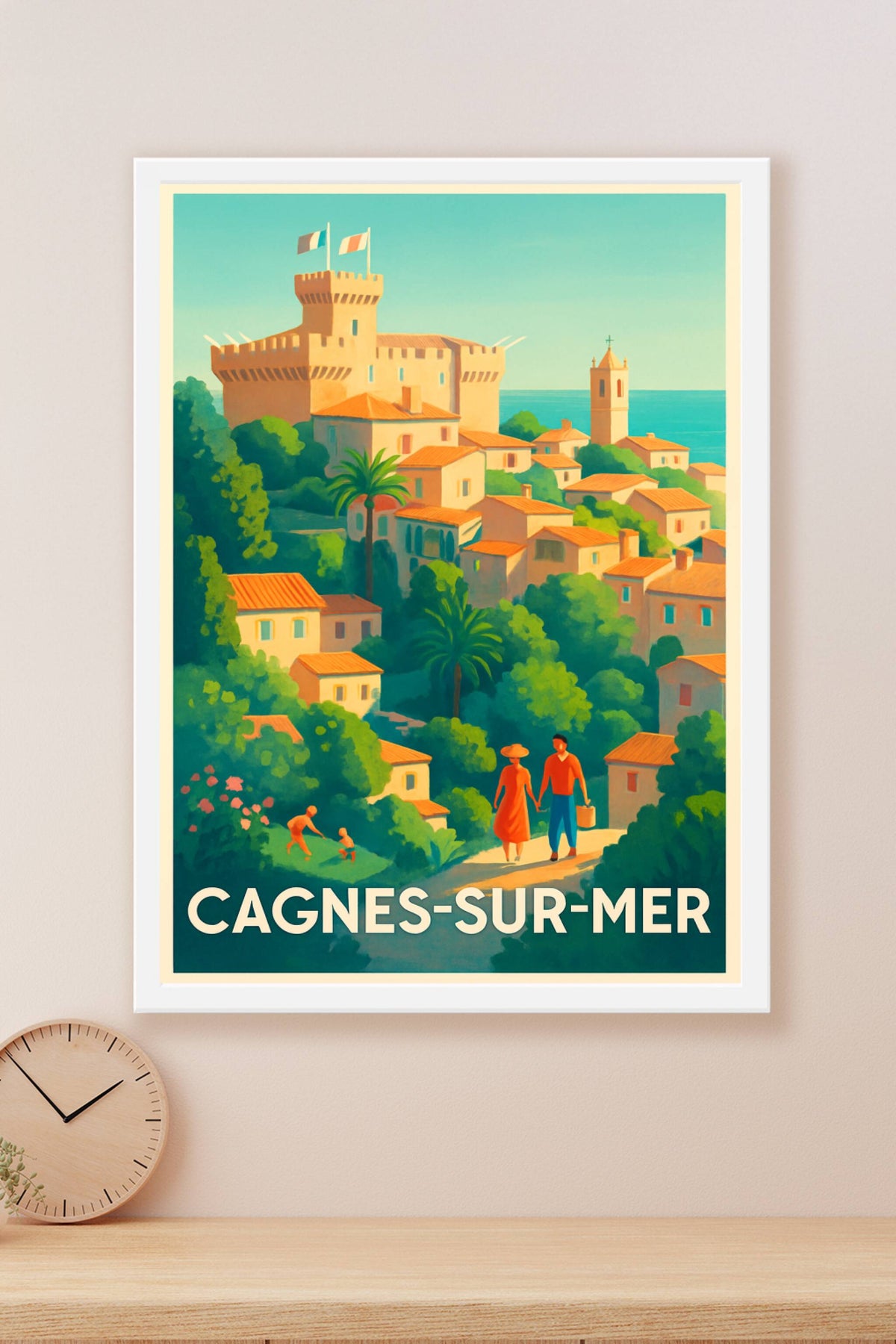 Affiche Cagnes-sur-Mer — Évasion en douceur sur la Côte d’Azur · poster d'art de Cagnes-sur-Mer